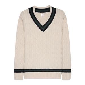 Boast Men's Cable-Knit Sweater - Ivory/Navy/Green - IVORY/NAVY/GREEN