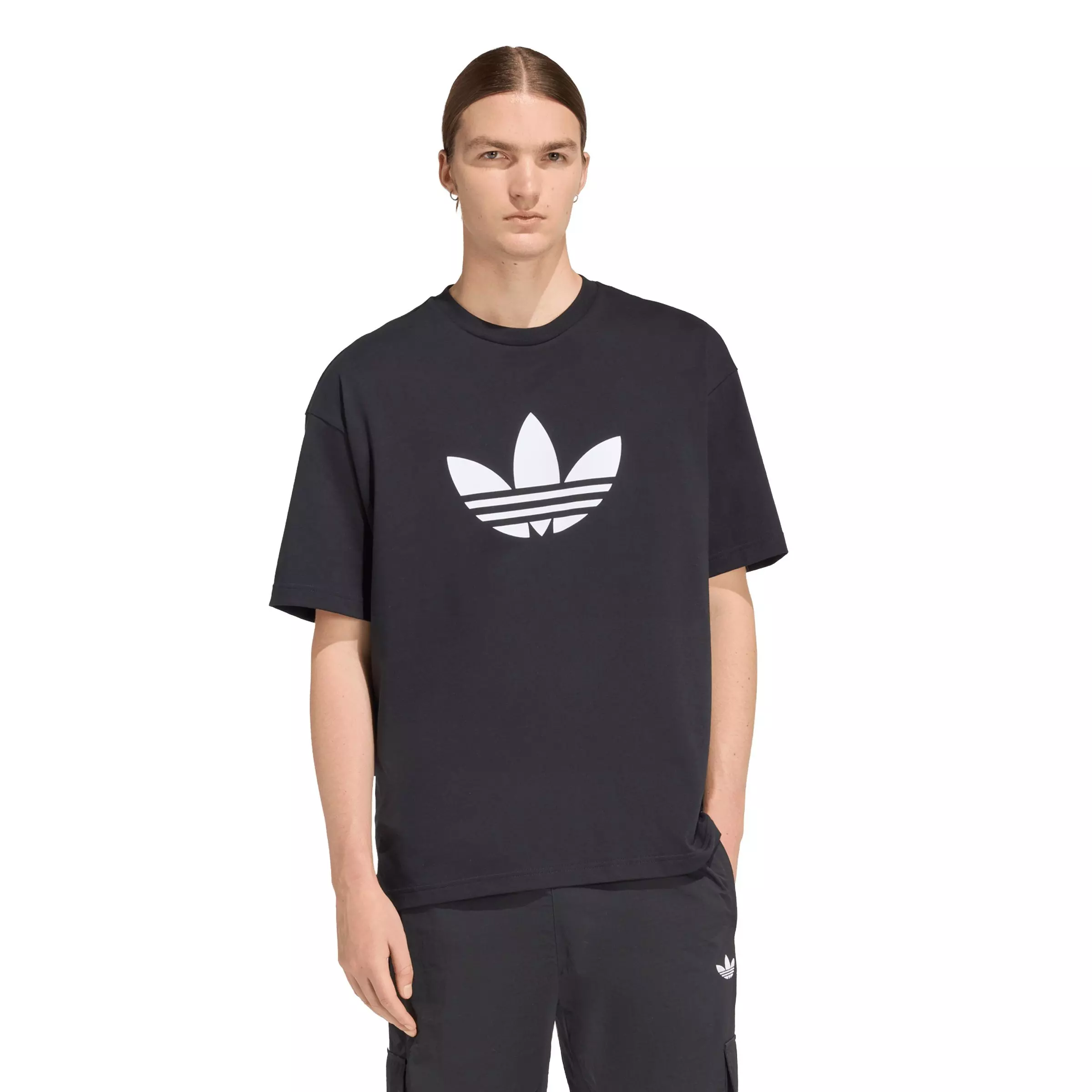 adidas Originals Men's Adicolor Trefoil Tee -Black/White - BLACK/WHITE