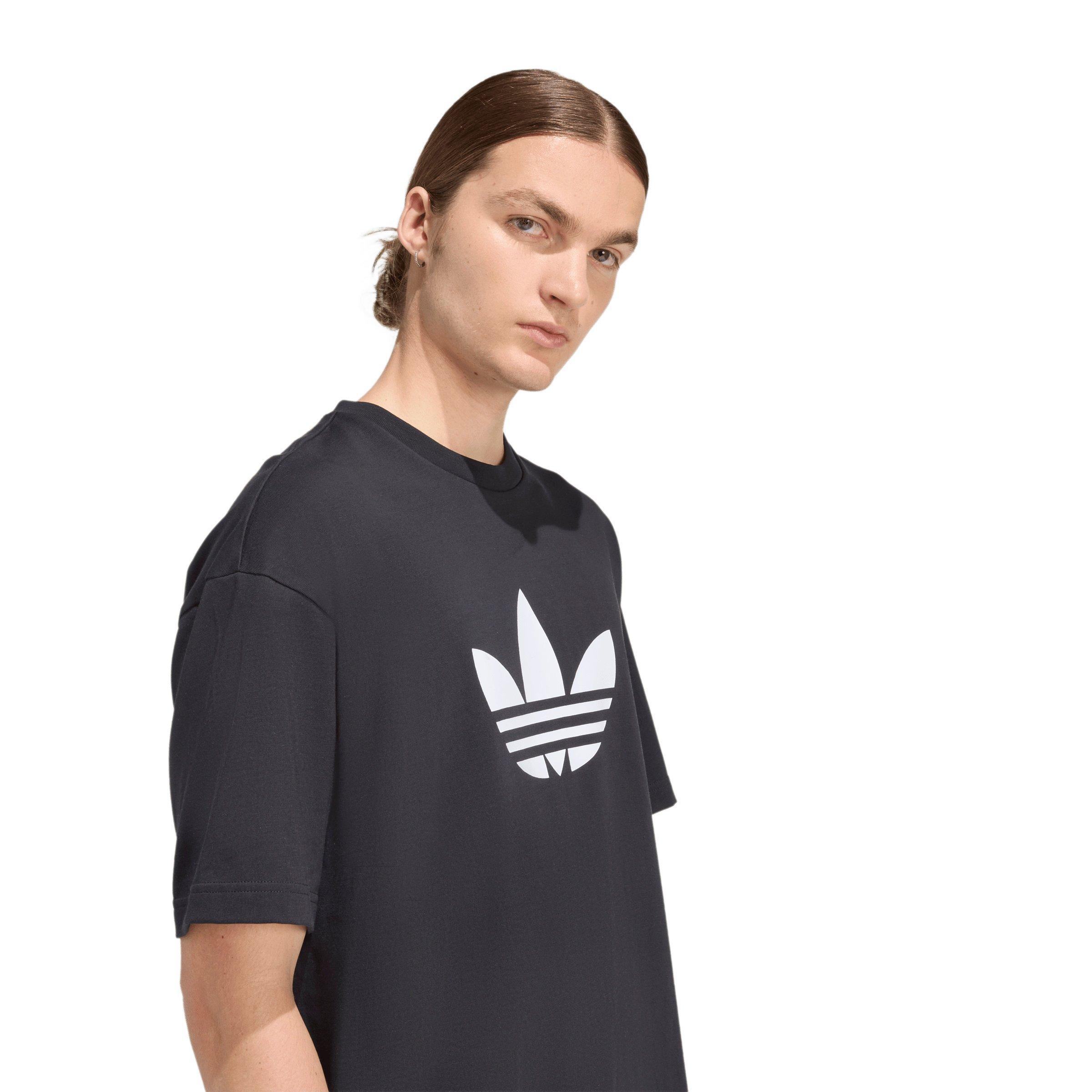 adidas Originals Men's Adicolor Trefoil Tee -Black/White - BLACK/WHITE Thumbnail View 3