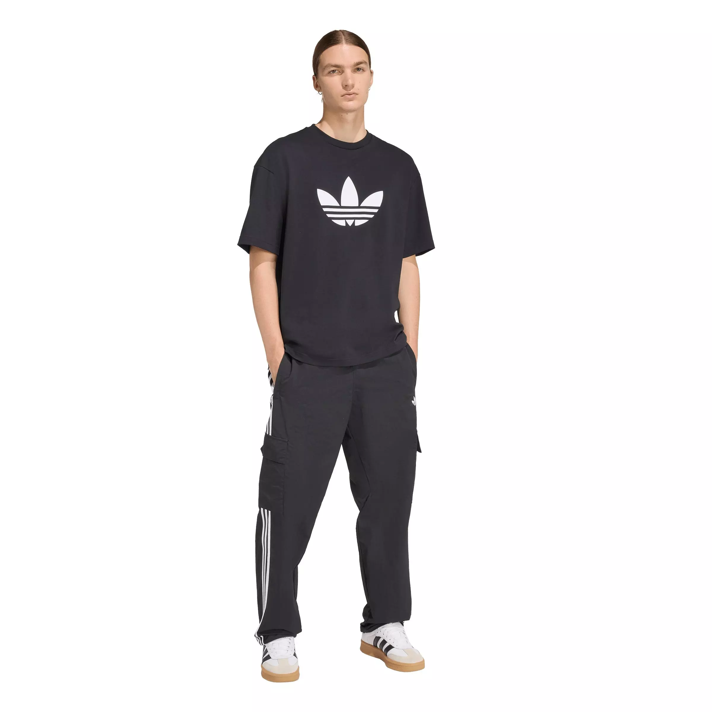 adidas Originals Men's Adicolor Trefoil Tee - Black/White - BLACK/WHITE