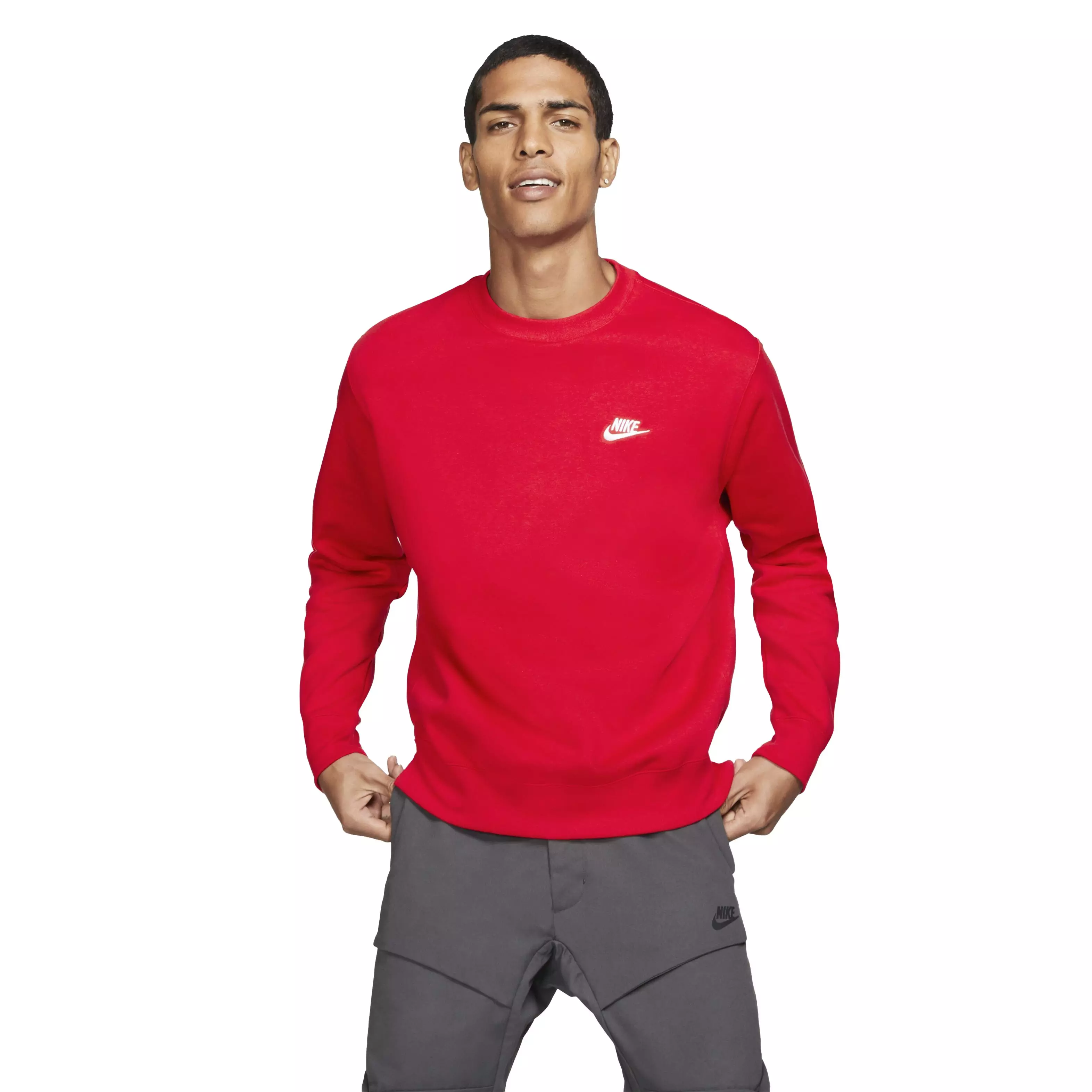 Nike Mens Club Crew Neck Sweatshirt - Red