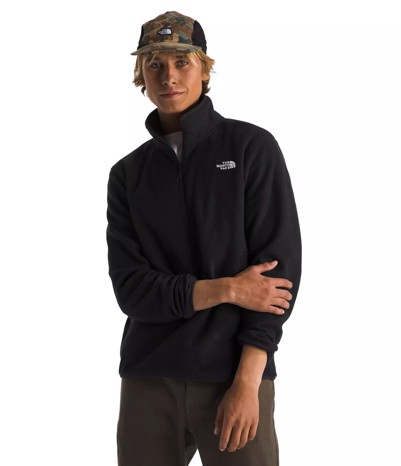 The North Face Men's Glacier Fleece 1/2-Zip Sweatshirt -Black - BLACK
