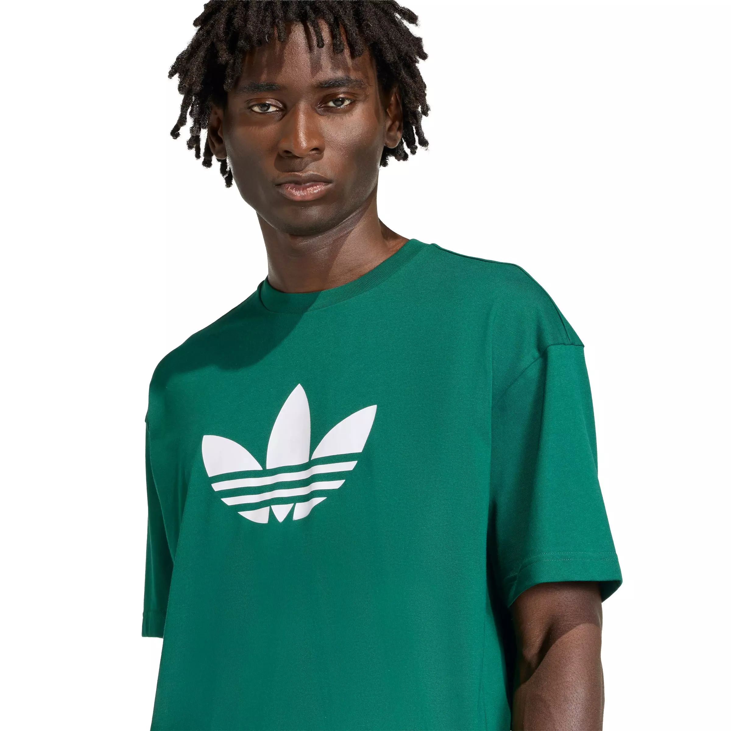 adidas Originals Men's Adicolor Trefoil Tee -Green/White - GREEN/WHITE