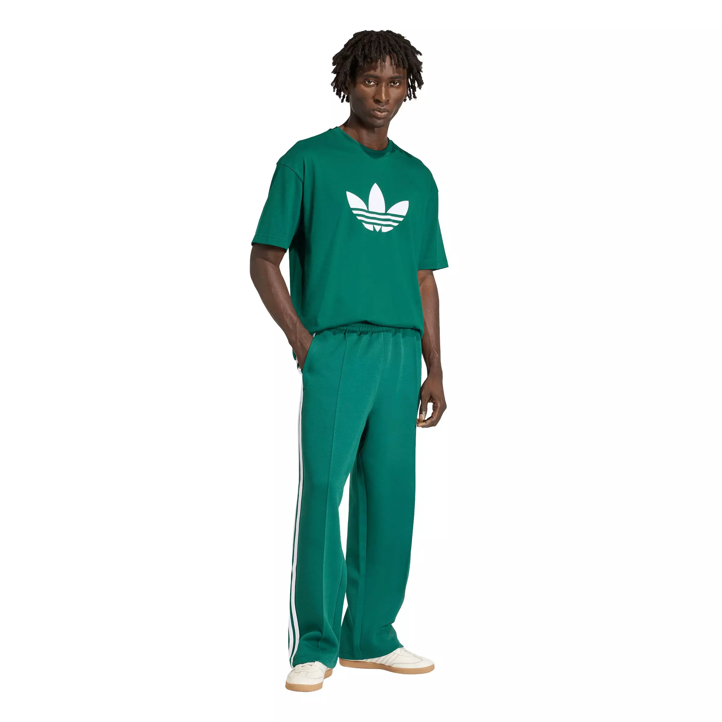 adidas Originals Men's Adicolor Trefoil Tee -Green/White - GREEN/WHITE