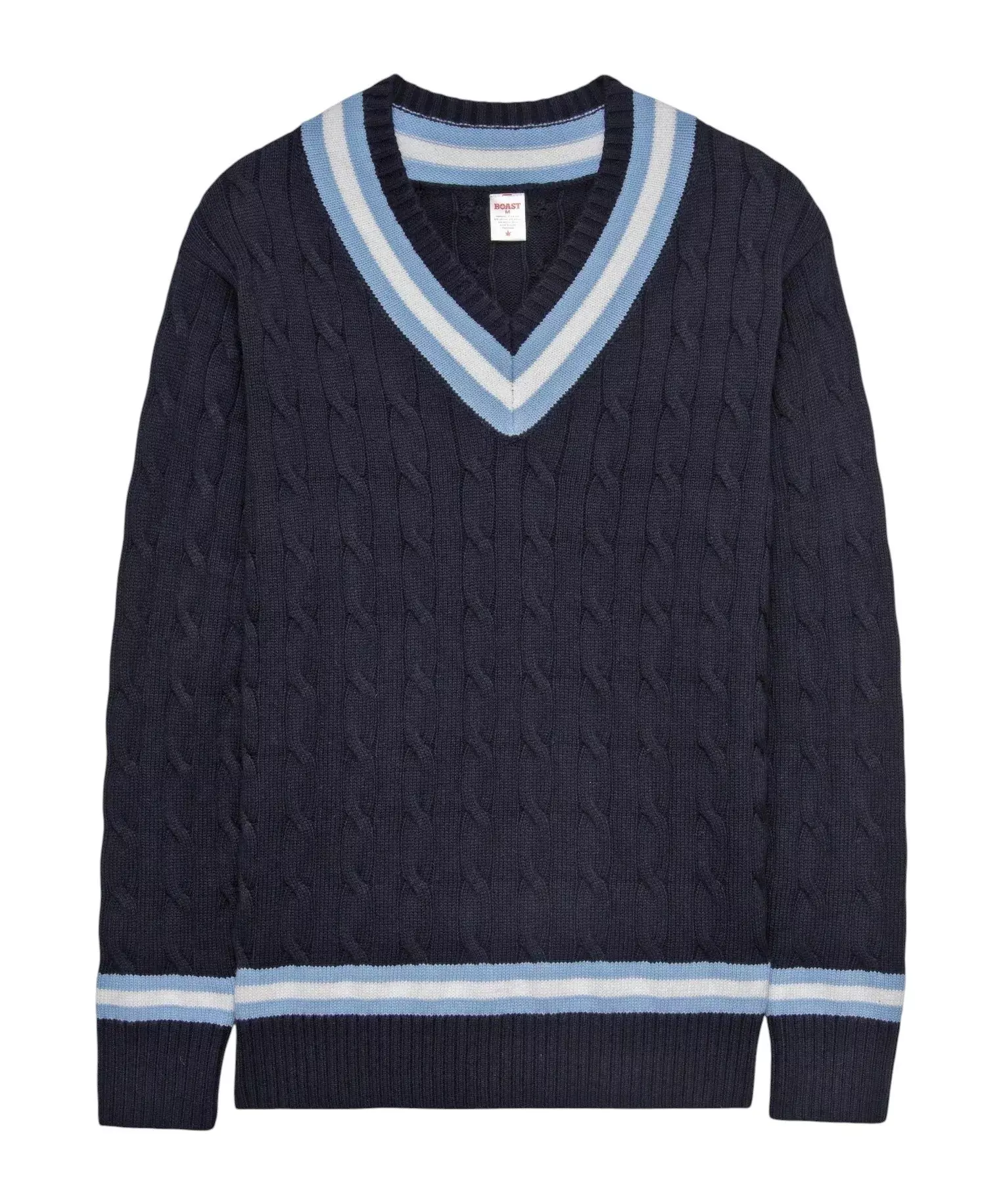 Boast Men's Cable-Knit Sweater - Navy/Lt Blue - NAVY/LT BLUE