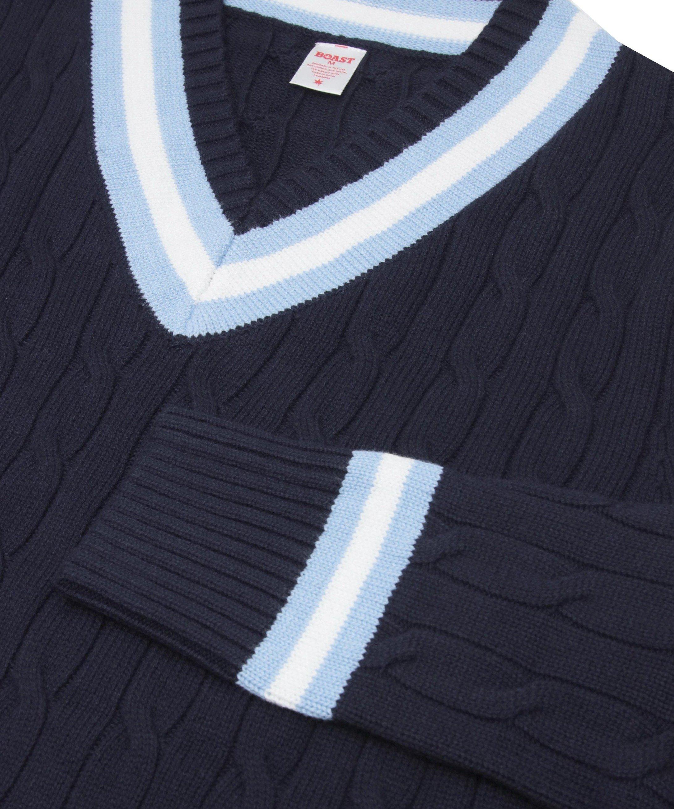 Boast Men's Cable-Knit Sweater - Navy/Lt Blue - NAVY/LT BLUE