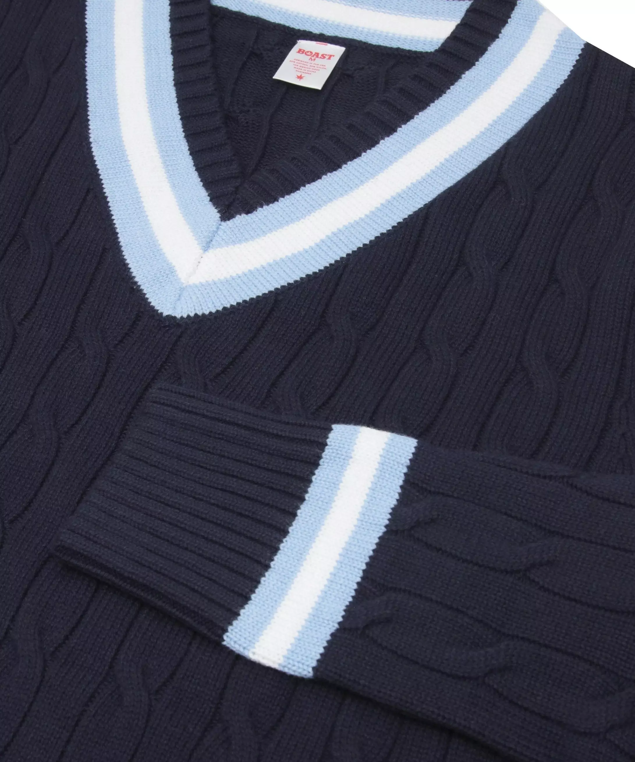 Boast Men's Cable-Knit Sweater - Navy/Lt Blue - NAVY/LT BLUE