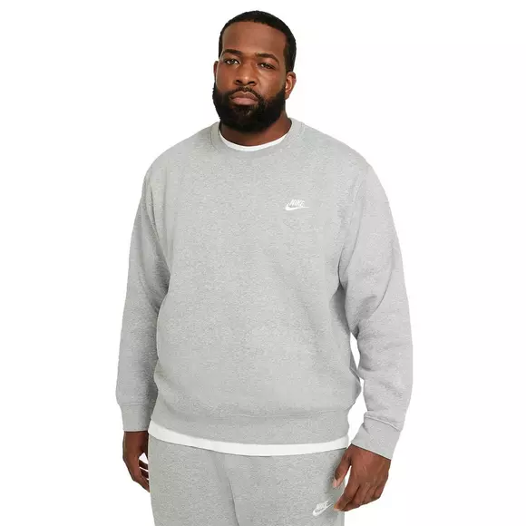 Men's Big & Tall Grey Sportswear Club Fleece Crew Sweatshirt - Hibbett | City Gear