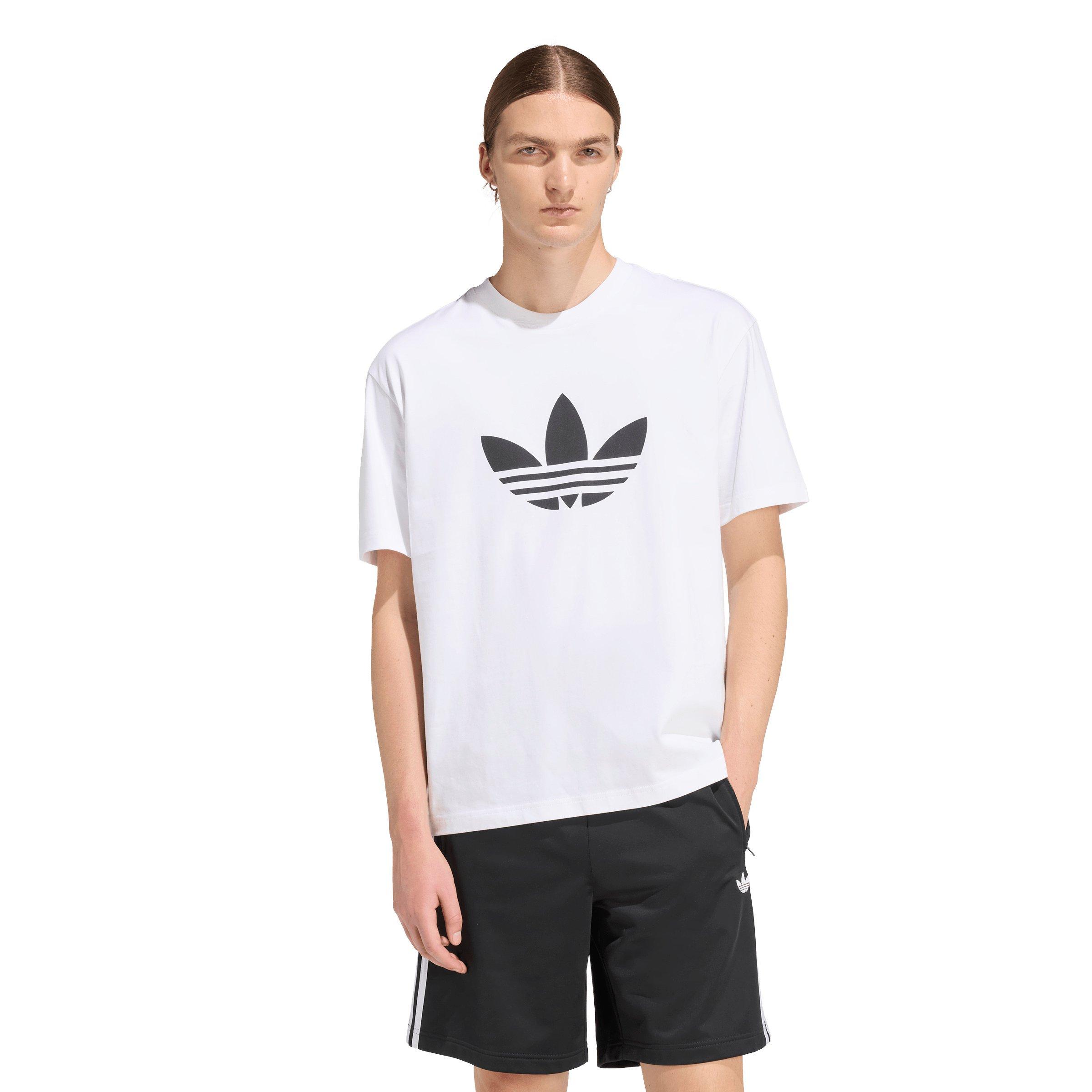 adidas Originals Men's Adicolor Trefoil Tee -White/Black - WHITE/BLACK Thumbnail View 1