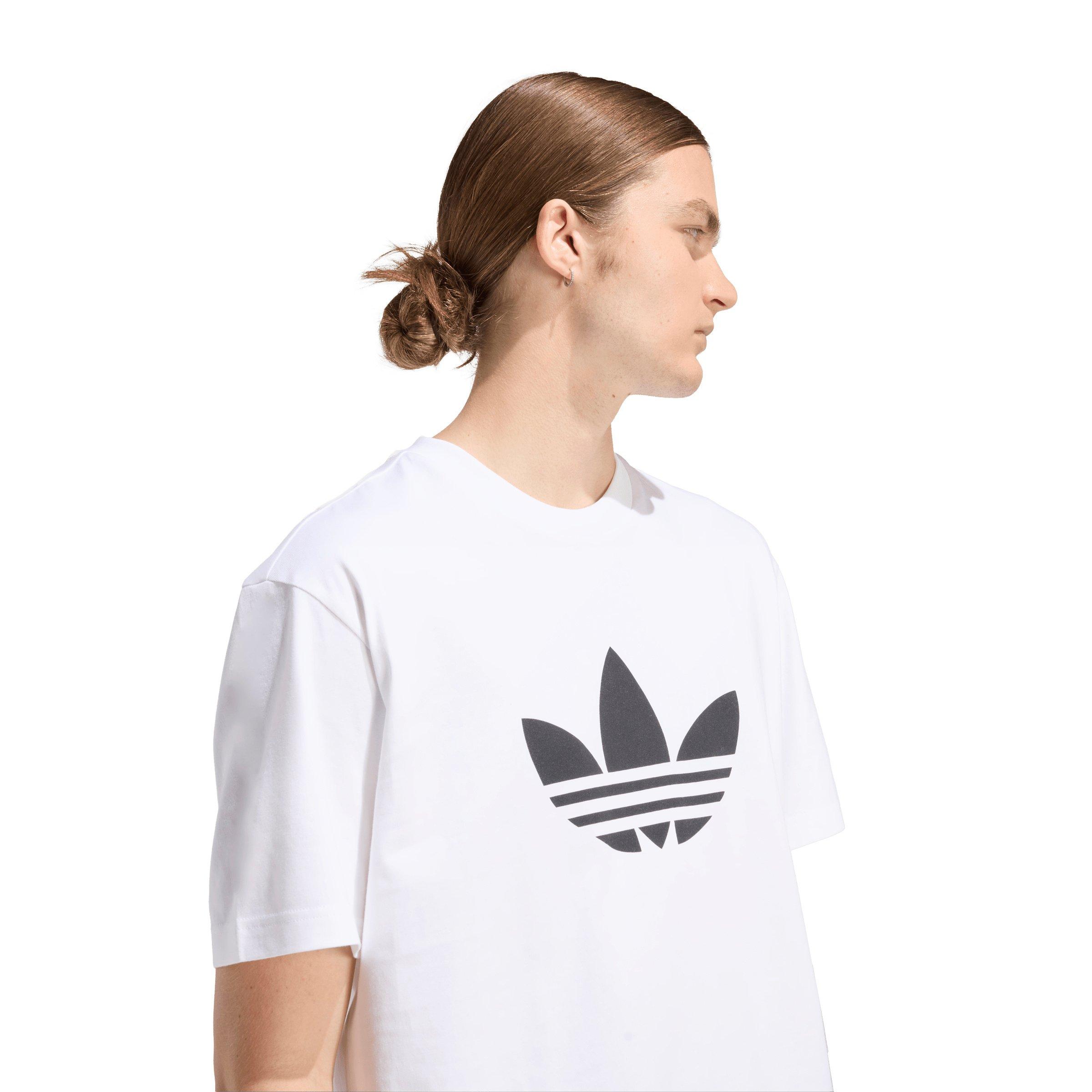 adidas Originals Men's Adicolor Trefoil Tee -White/Black - WHITE/BLACK Thumbnail View 3
