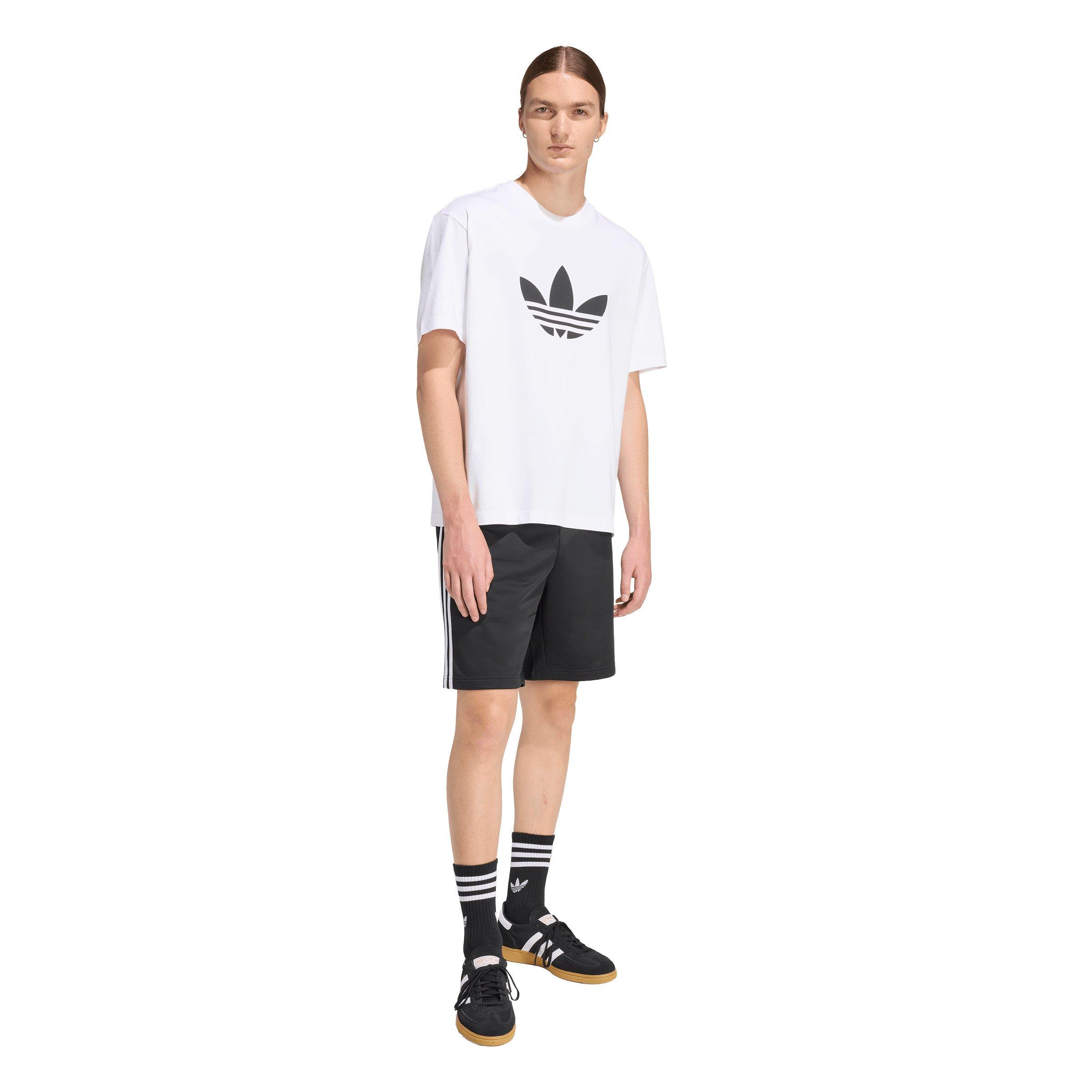 adidas Originals Men's Adicolor Trefoil Tee - White/Black - WHITE/BLACK Thumbnail View 5
