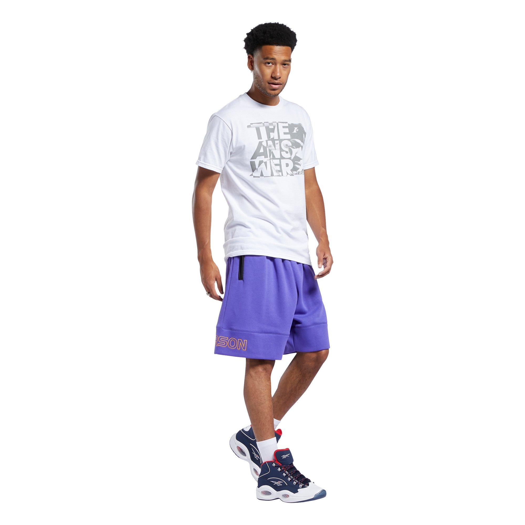 Reebok Men's Purple Allen Iverson I3 Fleece Shorts - Hibbett