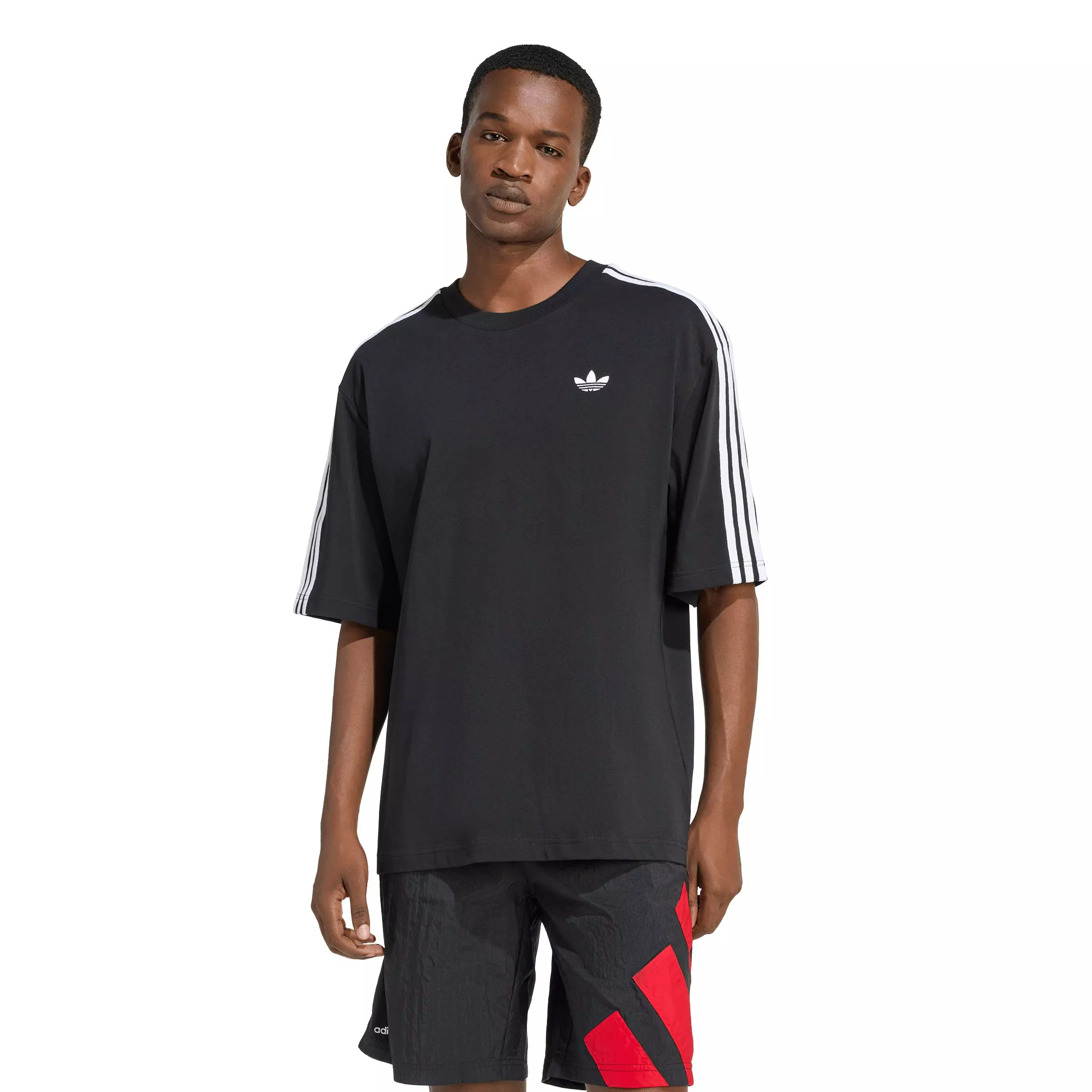 adidas Originals Men's Adicolor 3-Stripes Oversized Tee - Black - BLACK