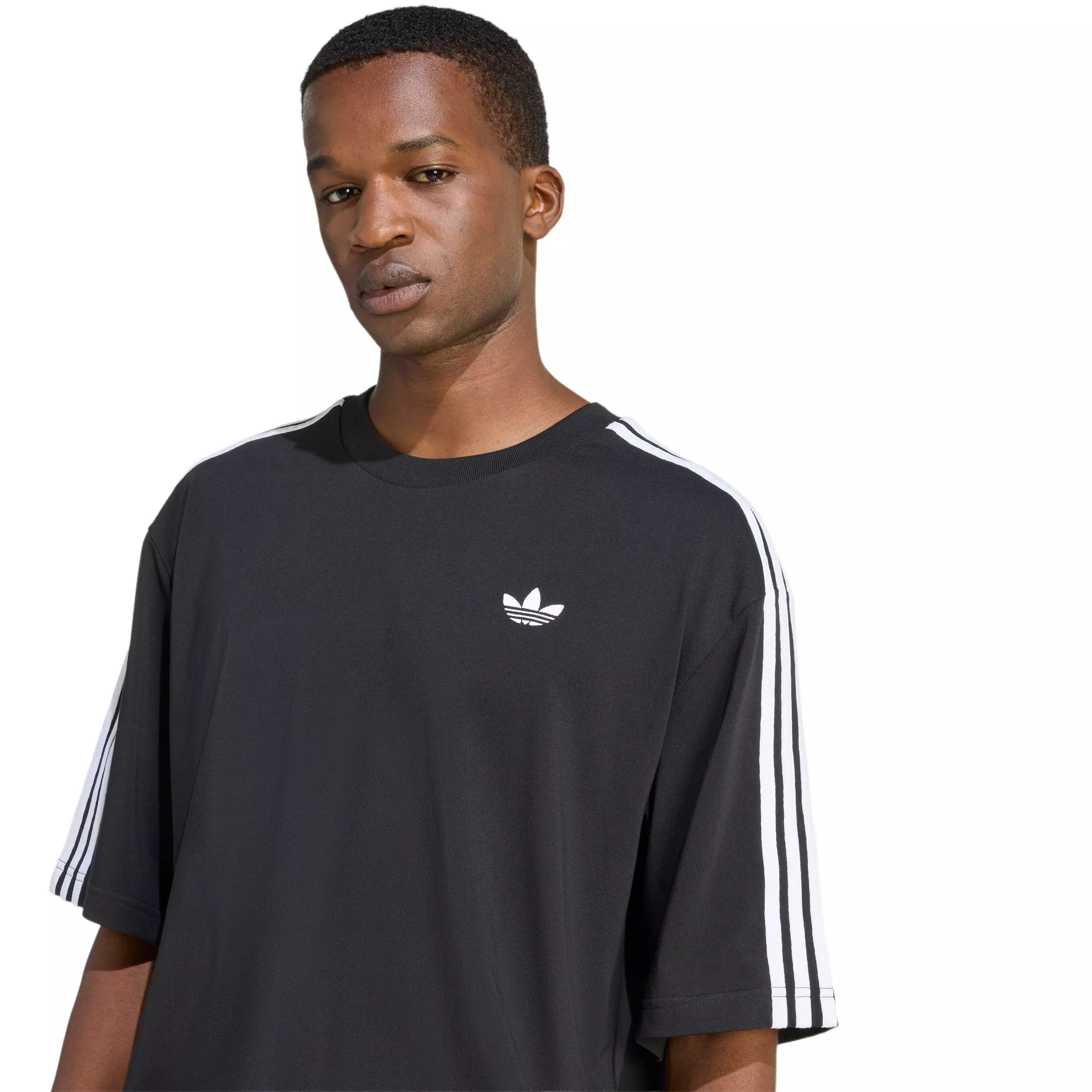 adidas Originals Men's Adicolor 3-Stripes Oversized Tee -Black - BLACK