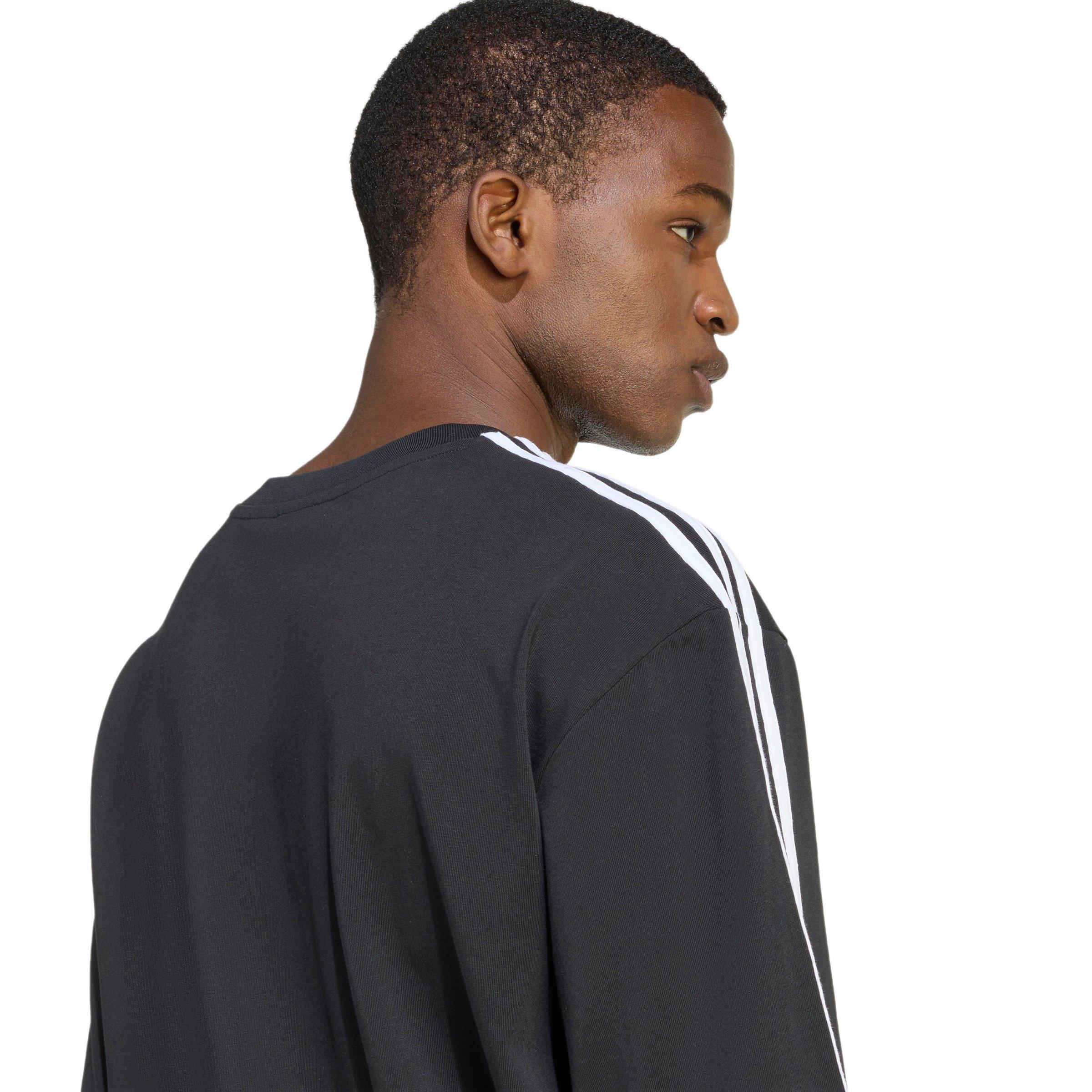 adidas Originals Men's Adicolor 3-Stripes Oversized Tee -Black - BLACK Thumbnail View 4