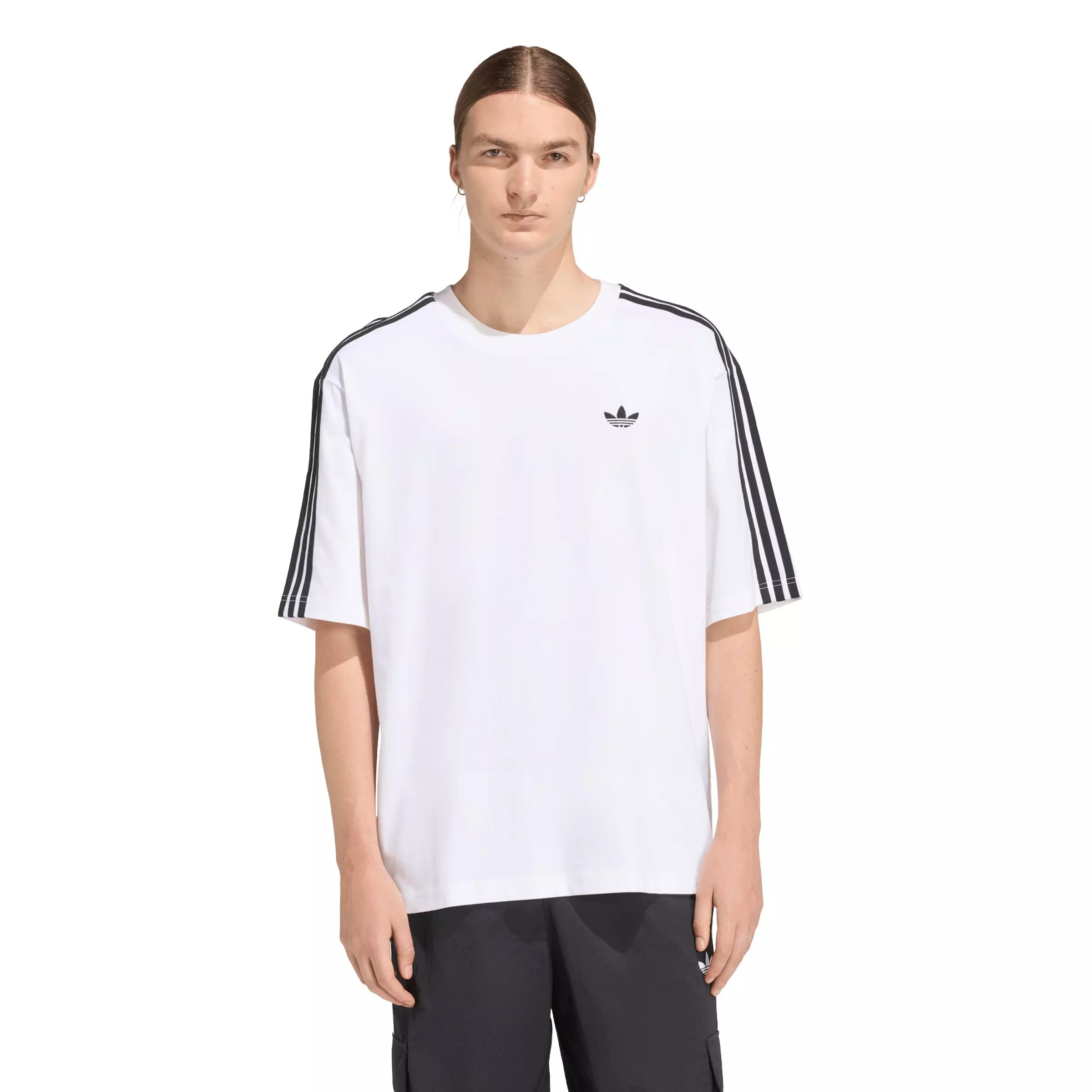 adidas Originals Men's Adicolor 3-Stripes Oversized Tee - White - WHITE