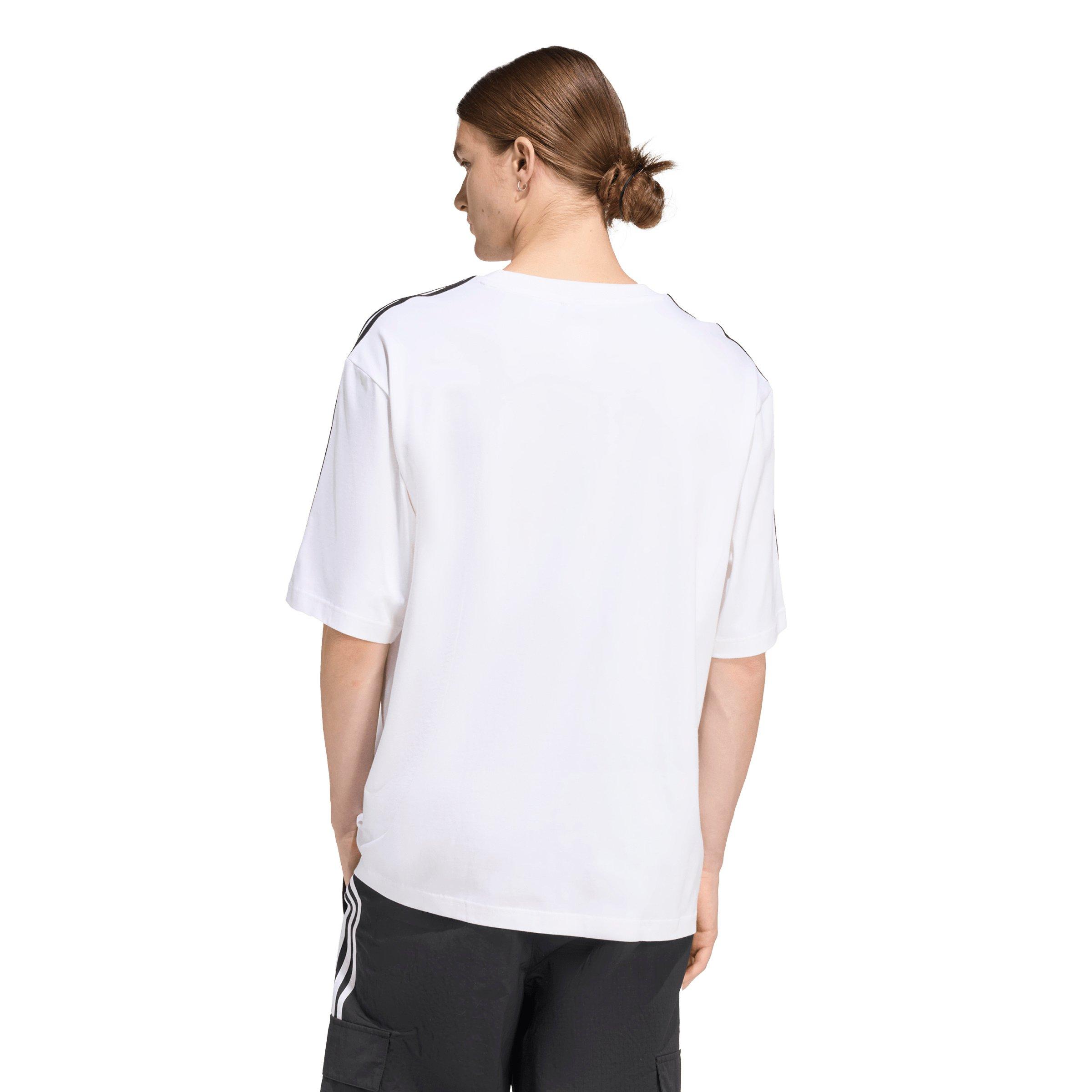 adidas Originals Men's Adicolor 3-Stripes Oversized Tee - White - WHITE Thumbnail View 2