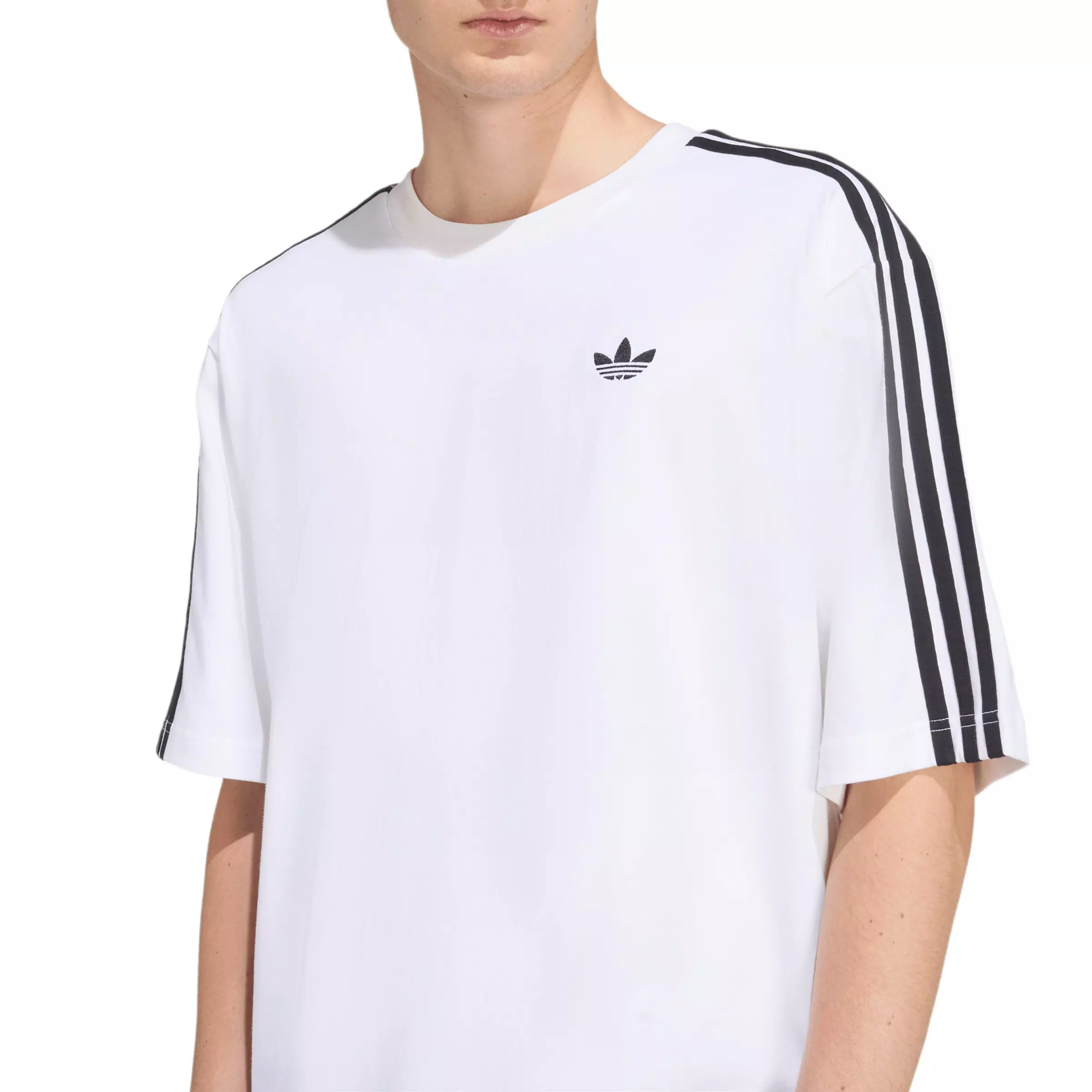adidas Originals Men's Adicolor 3-Stripes Oversized Tee - White - WHITE