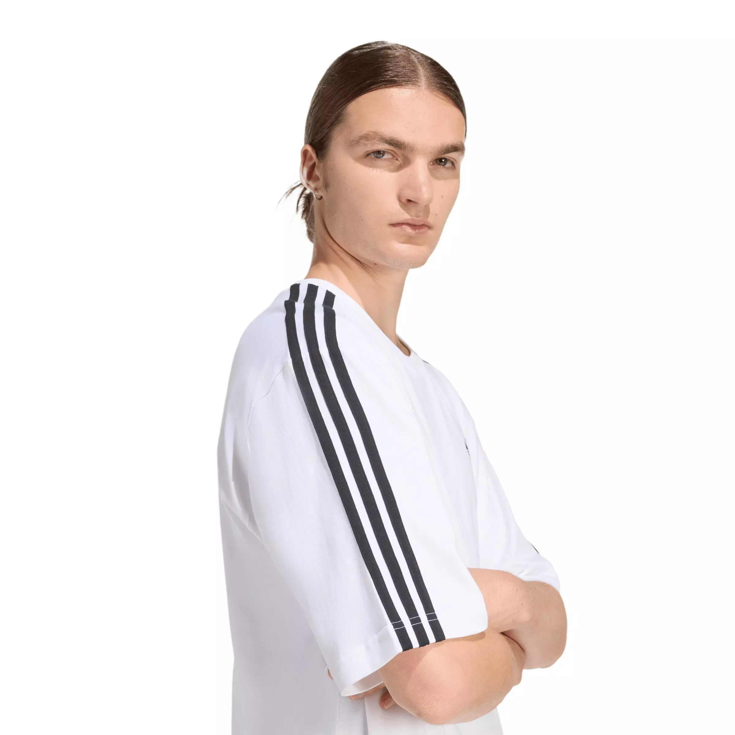 adidas Originals Men's Adicolor 3-Stripes Oversized Tee - White - WHITE