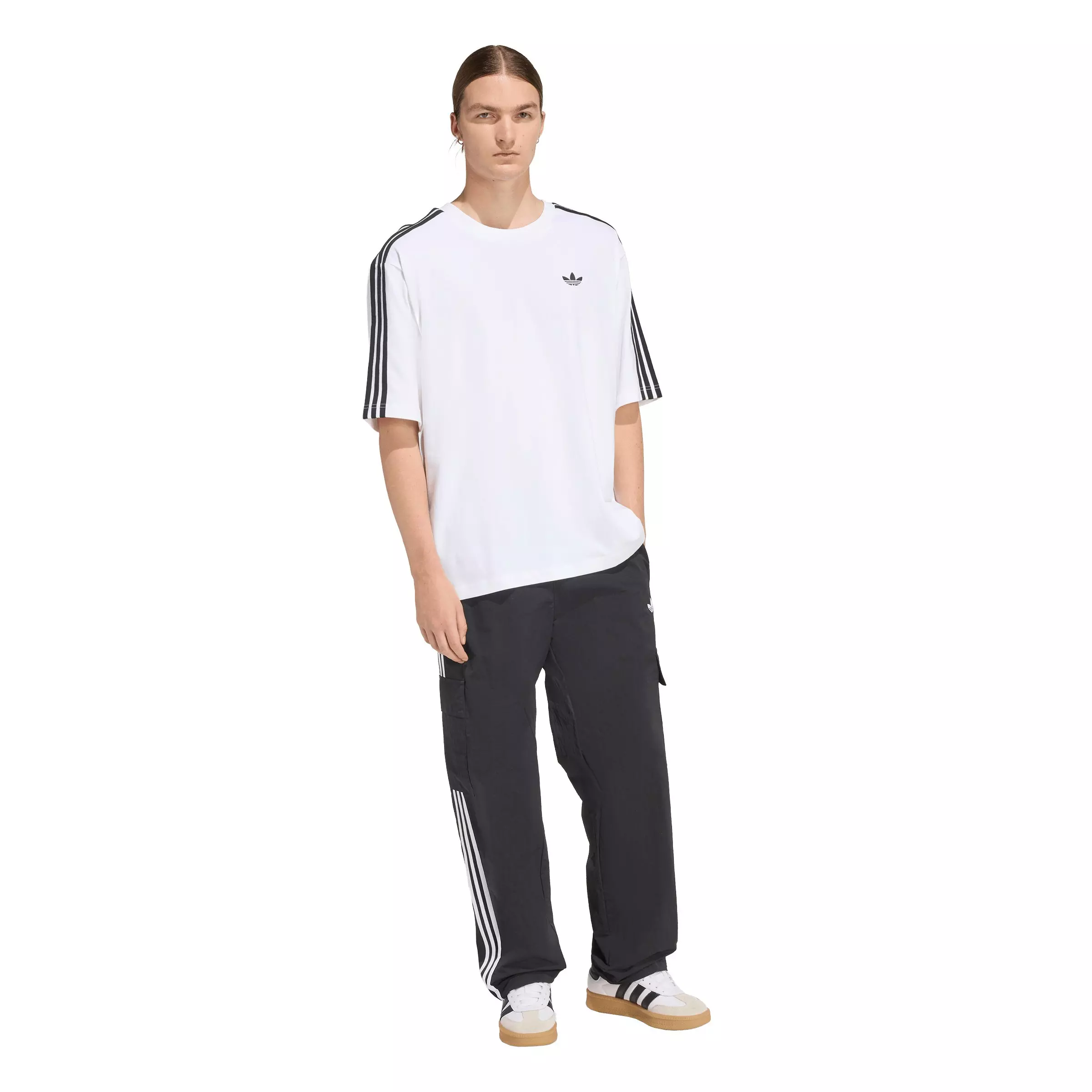 adidas Originals Men's Adicolor 3-Stripes Oversized Tee -White - WHITE
