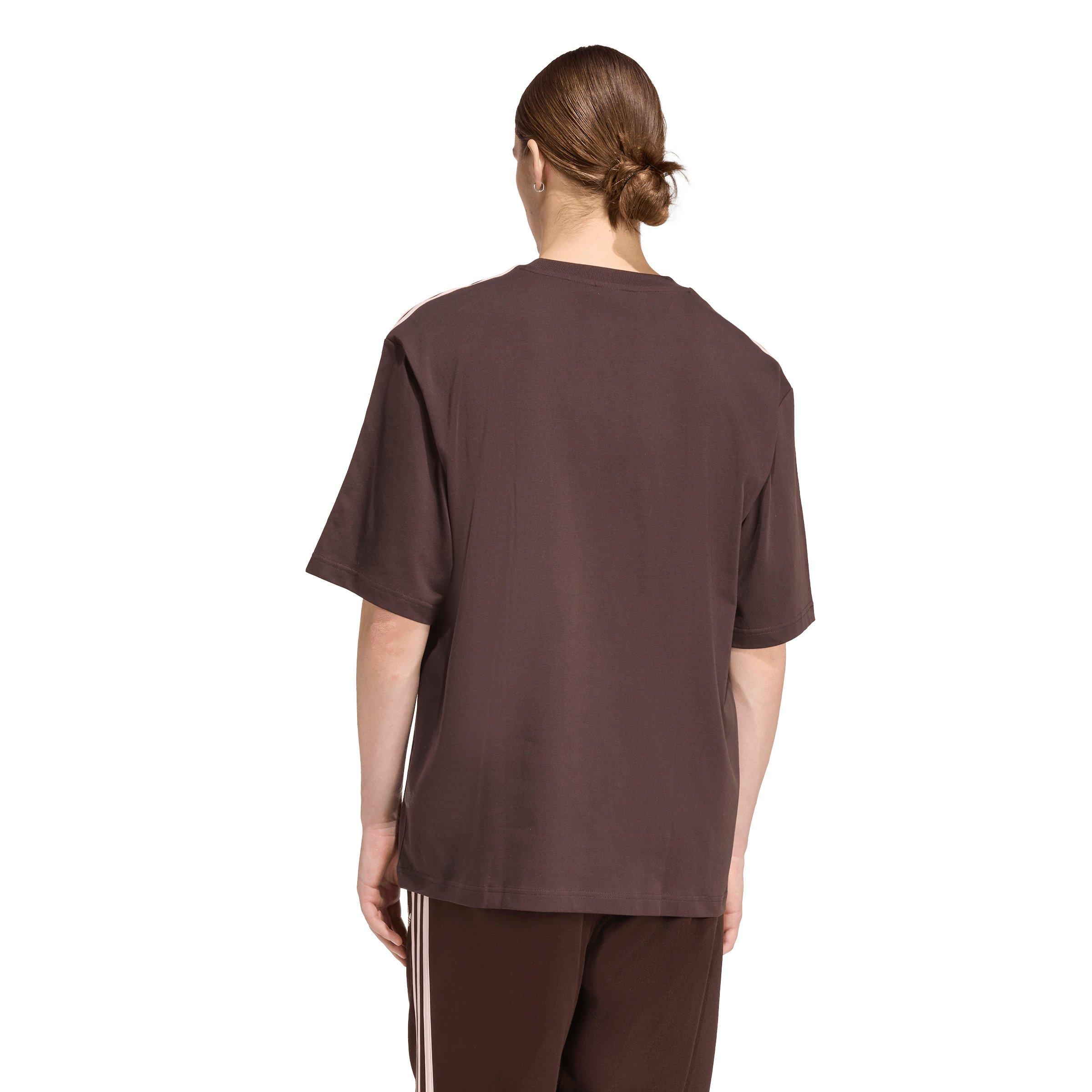 adidas Originals Men's Adicolor 3-Stripes Oversized Tee - Coffee - COFFEE Thumbnail View 2