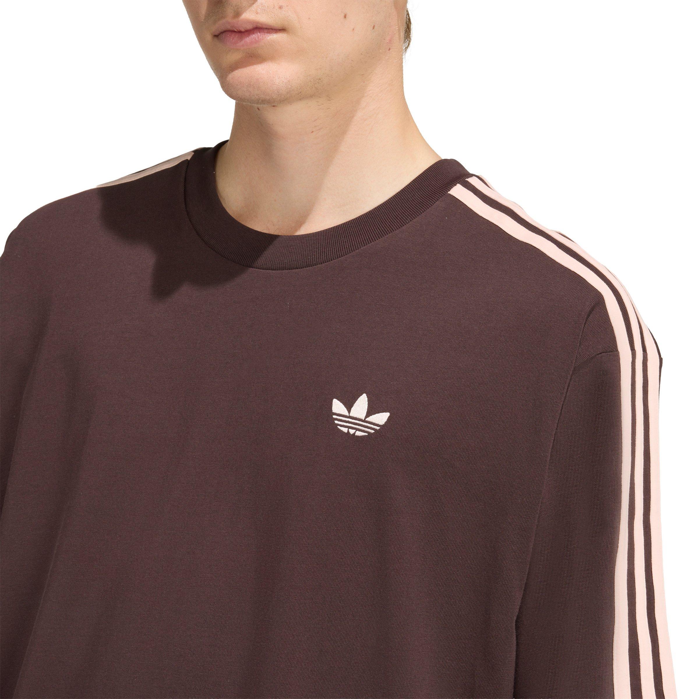 adidas Originals Men's Adicolor 3-Stripes Oversized Tee - Coffee - COFFEE Thumbnail View 3