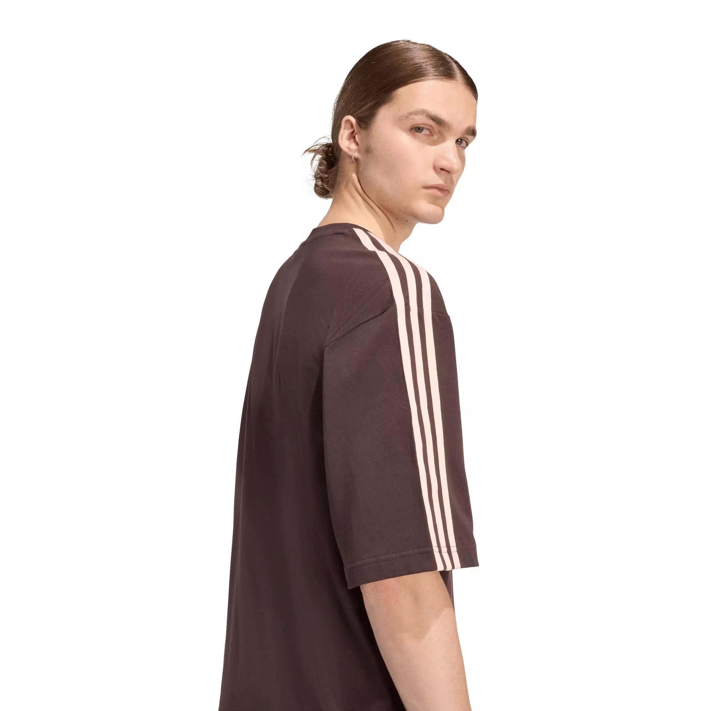 adidas Originals Men's Adicolor 3-Stripes Oversized Tee -Coffee - COFFEE