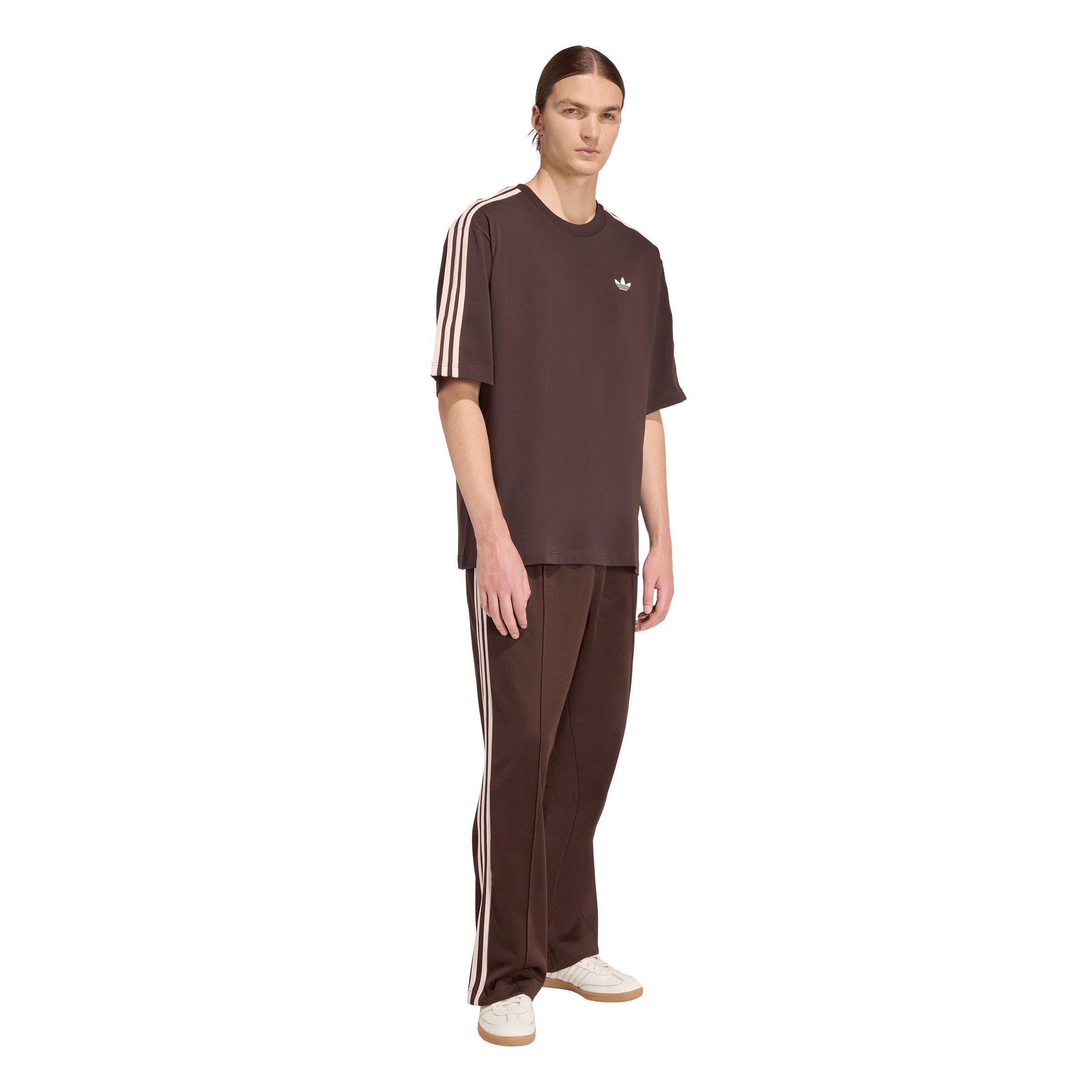 adidas Originals Men's Adicolor 3-Stripes Oversized Tee -Coffee - COFFEE Thumbnail View 5