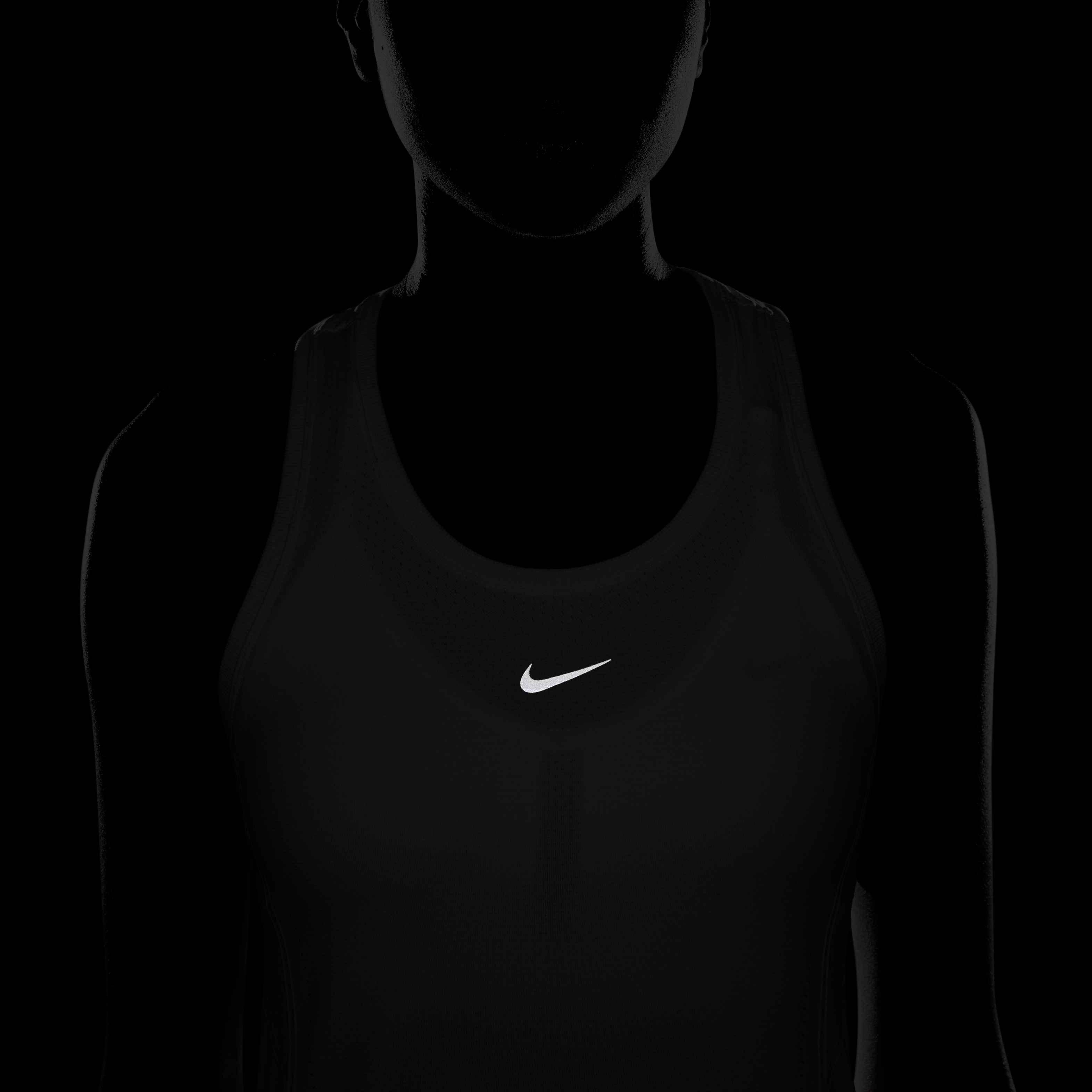 Nike Women's Dri-FIT ADV Aura Slim-Fit Tank - BLACK Thumbnail View 7