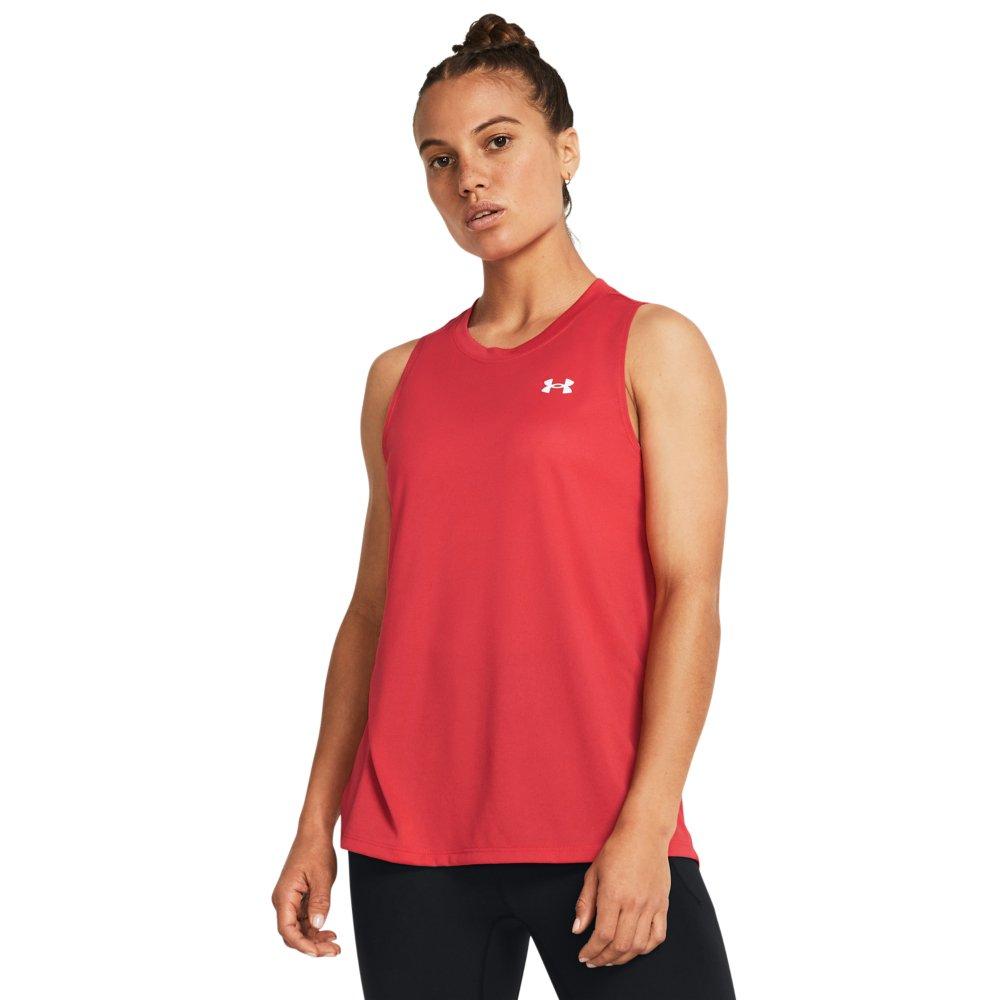 Under Armour Women's Solid Tech Tank - RED Thumbnail View 1