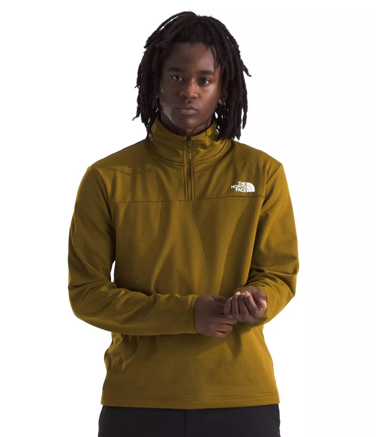 The North Face Men's Cedar Trail Grid Fleece 1/4-Zip Jacket -Green - GREEN