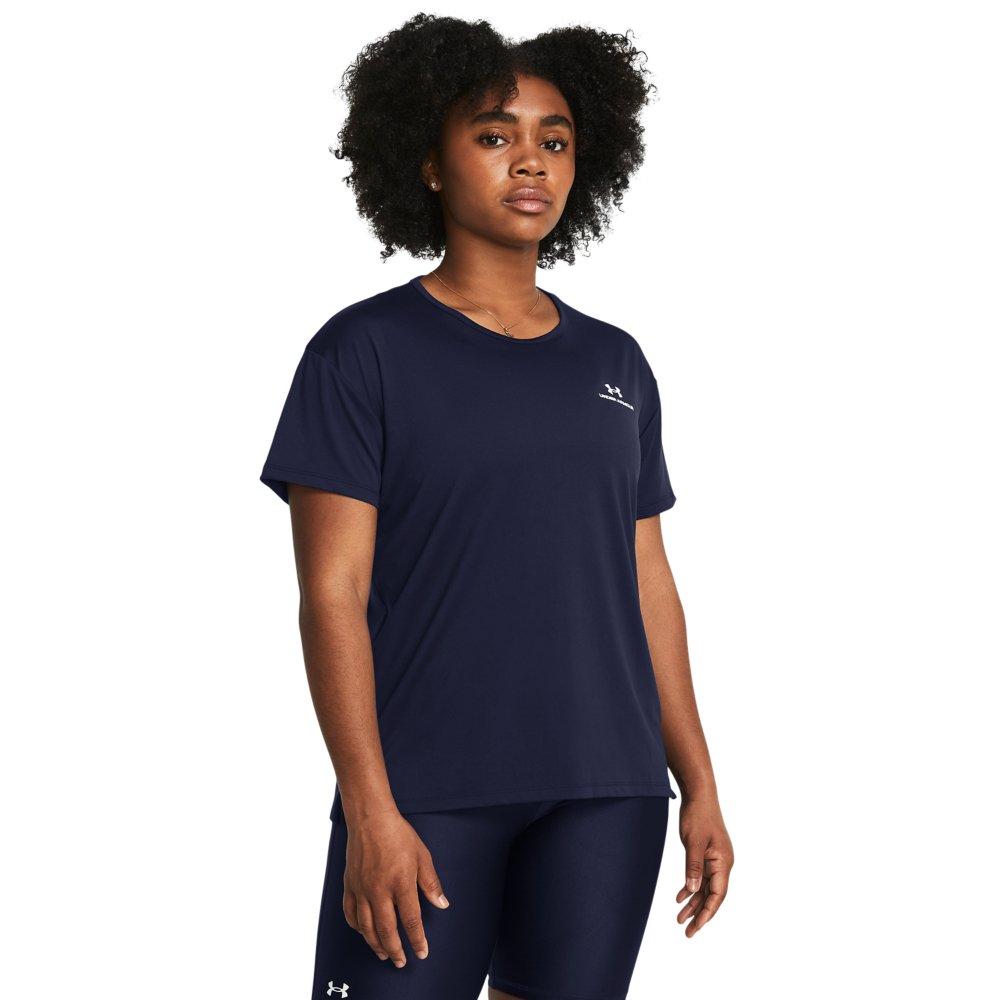 Under Armour Women's RUSH Energy 2.0 Short Sleeve Shirt - NAVY Thumbnail View 1