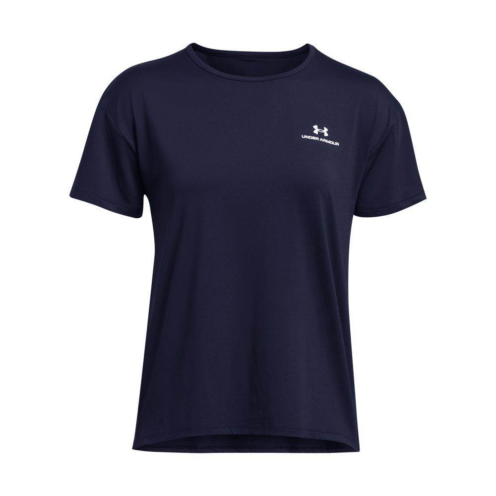 Under Armour Women's RUSH Energy 2.0 Short Sleeve Shirt - NAVY Thumbnail View 3