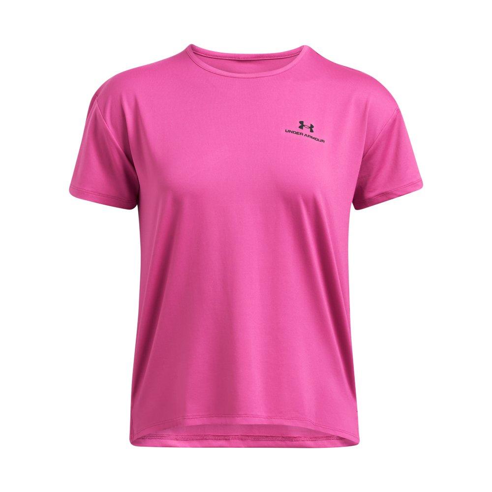 Under Armour Women's RUSH Energy 2.0 Short Sleeve Shirt - PINK Thumbnail View 3