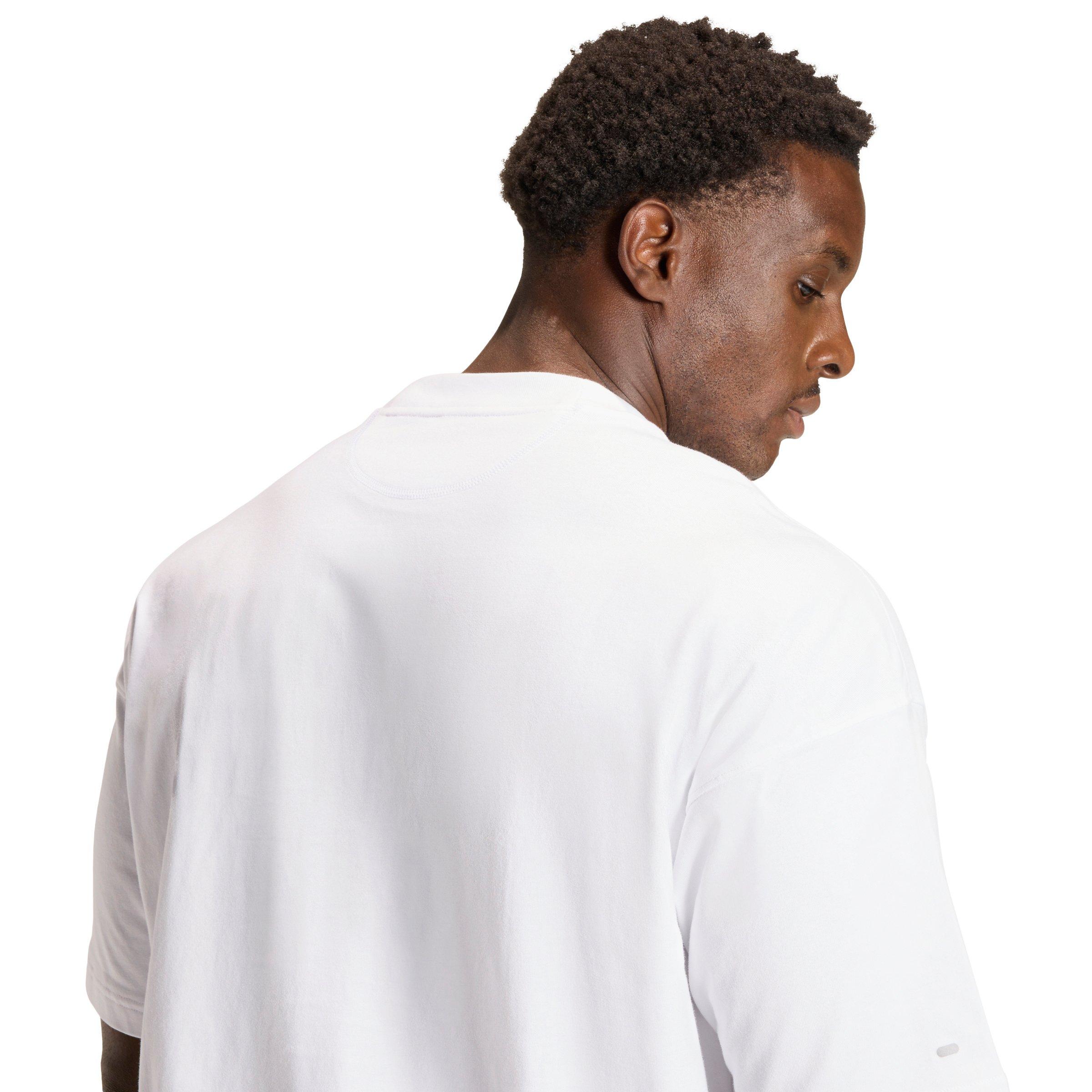 adidas Men's Running ADI365 Cheering T-Shirt -White - WHITE Thumbnail View 4