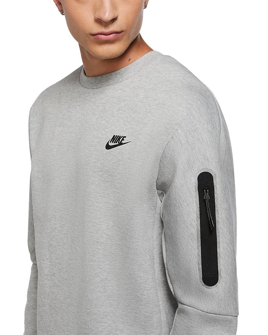 Asimilación Dónde Descompostura Nike Men's Fleece Tech Crewneck "Grey" Sweatshirt