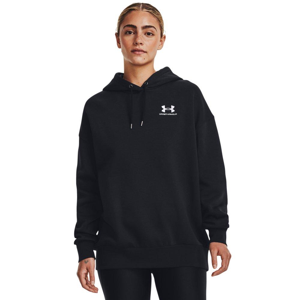Under Armour Women's Essential Fleece Oversized Hoodie - BLACK Thumbnail View 1