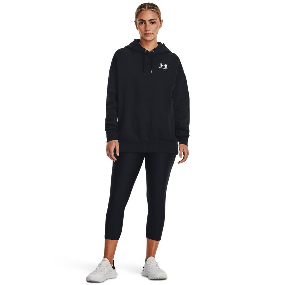 Under Armour Women's Essential Fleece Oversized Hoodie - BLACK Thumbnail View 3