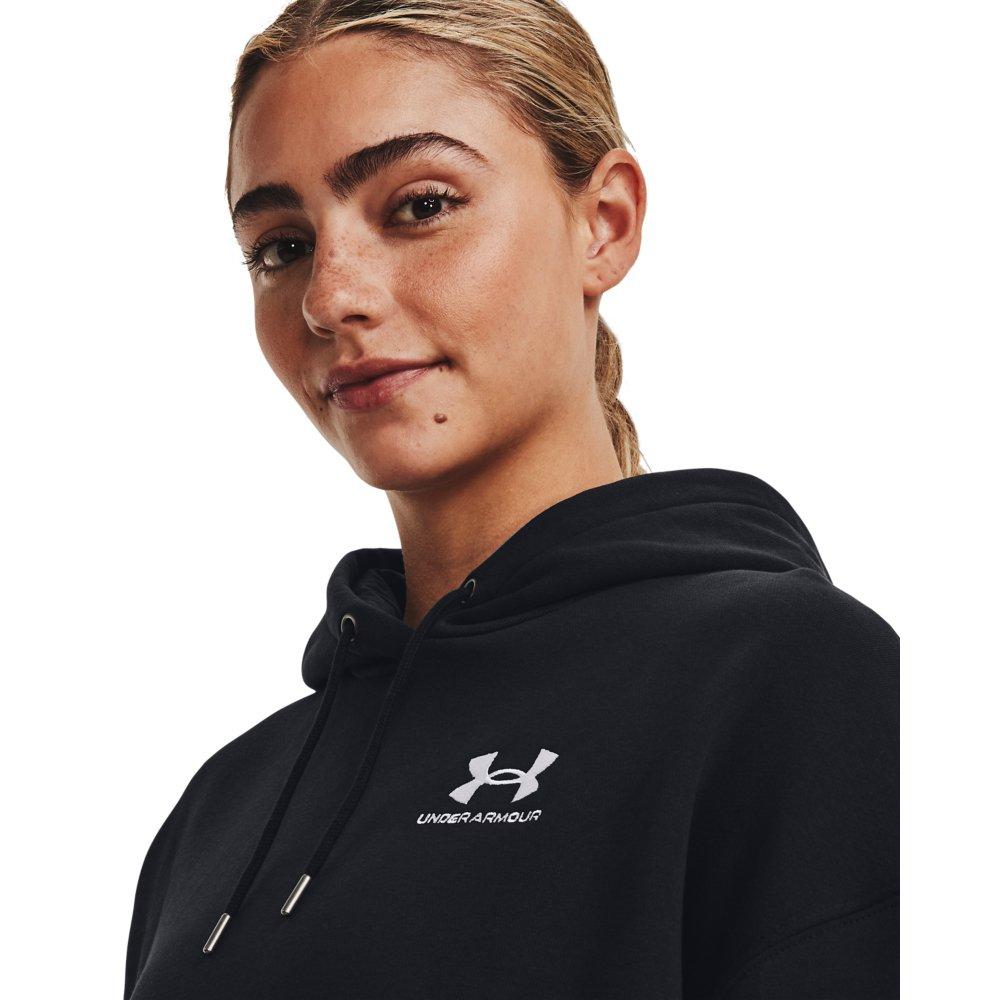 Under Armour Women's Essential Fleece Oversized Hoodie - BLACK Thumbnail View 4