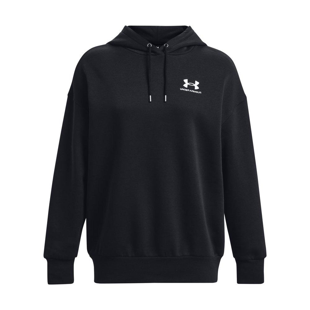 Under Armour Women's Essential Fleece Oversized Hoodie - BLACK Thumbnail View 5