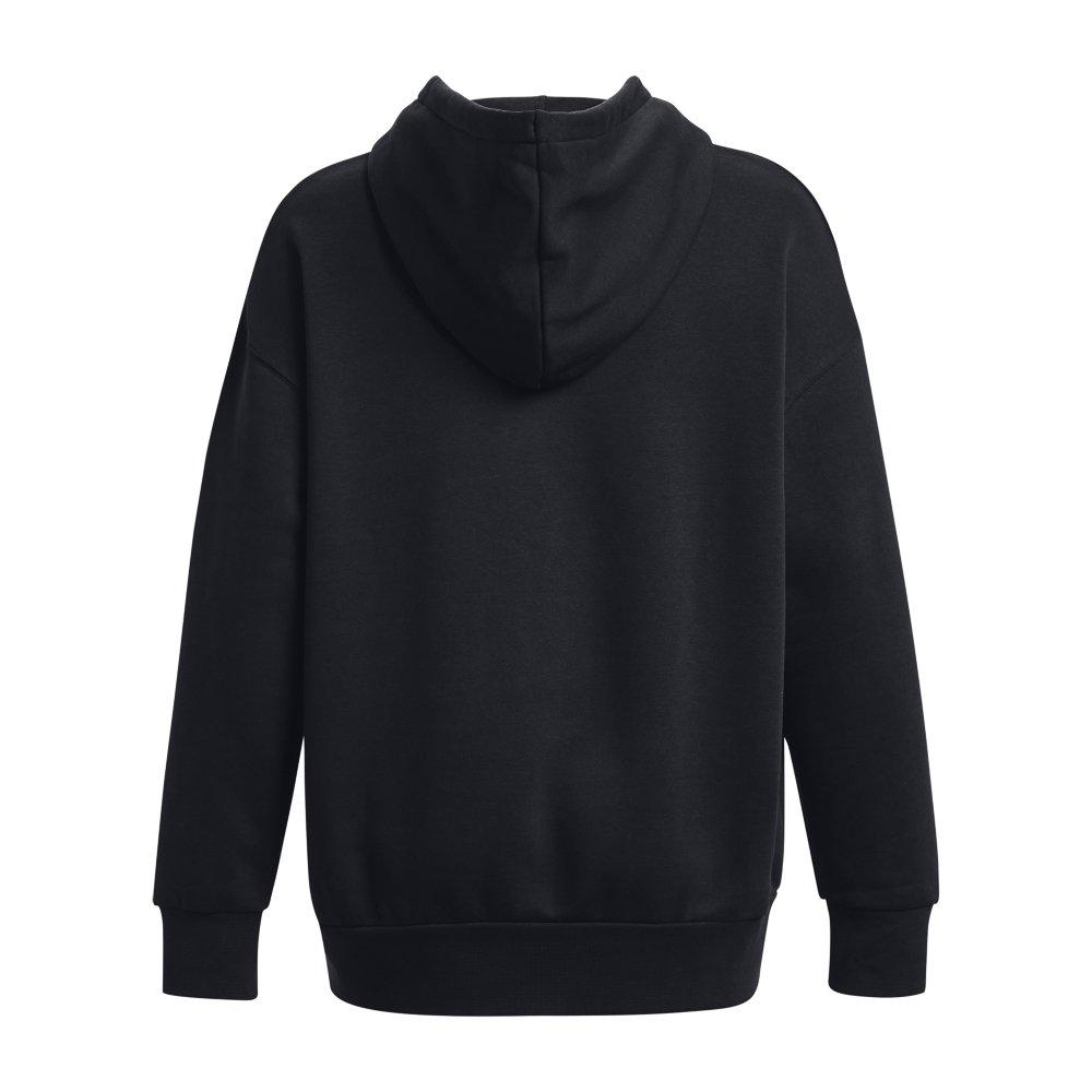 Under Armour Women's Essential Fleece Oversized Hoodie - BLACK Thumbnail View 6