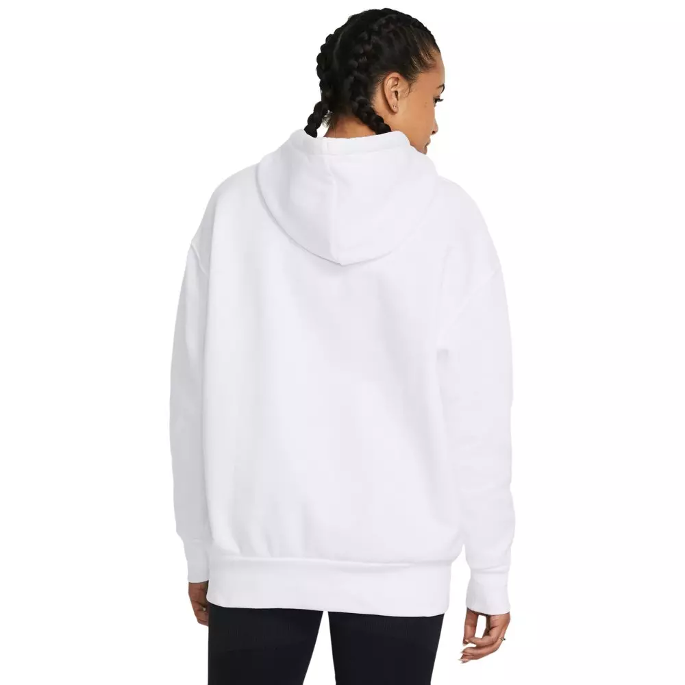 Under Armour Women's Essential Fleece Oversized Hoodie - WHITE