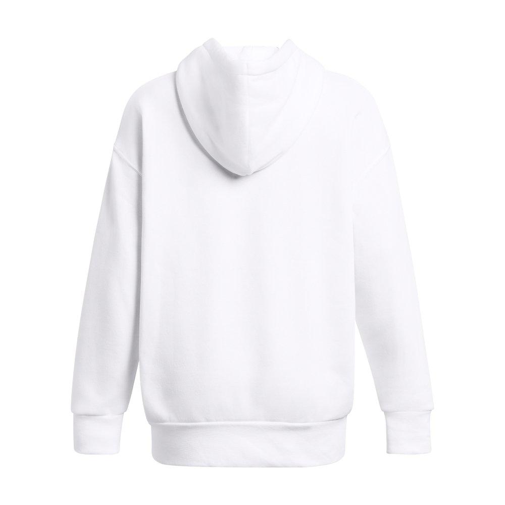 Under Armour Women's Essential Fleece Oversized Hoodie - WHITE Thumbnail View 5