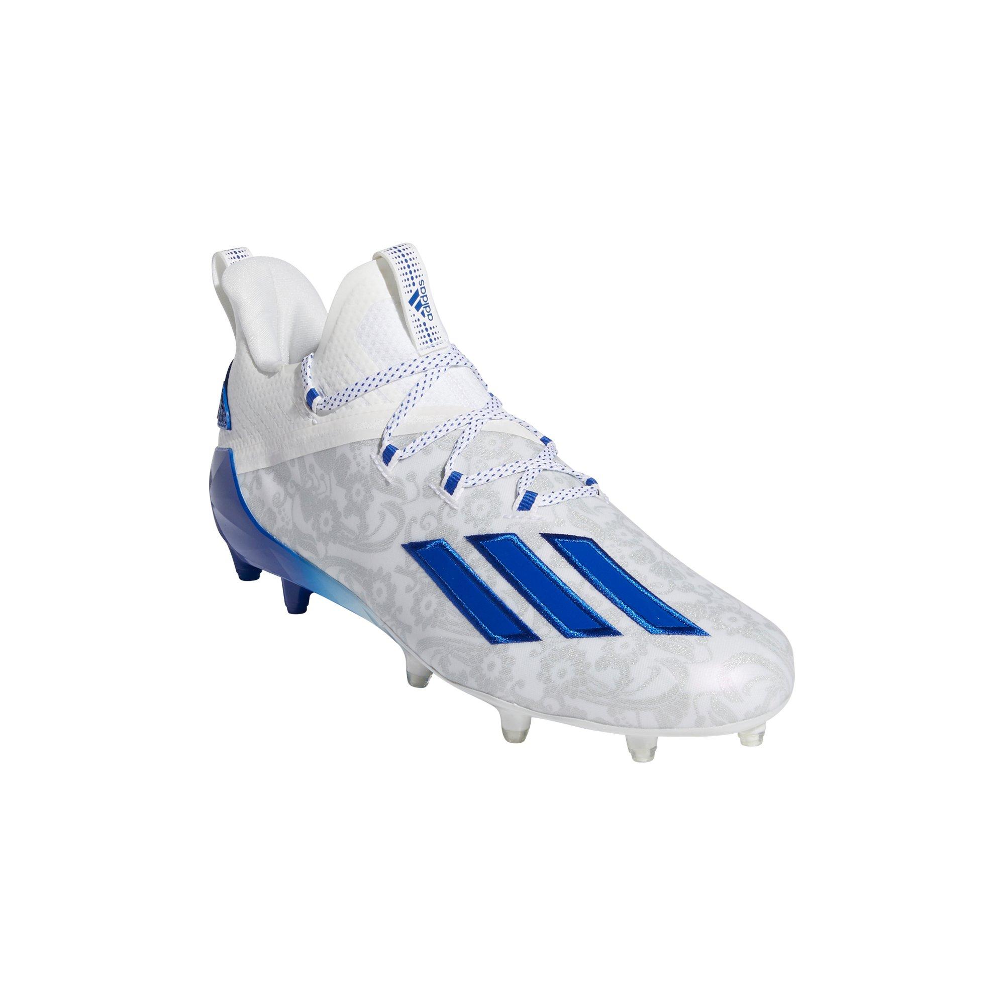 White and clearance blue adidas cleats