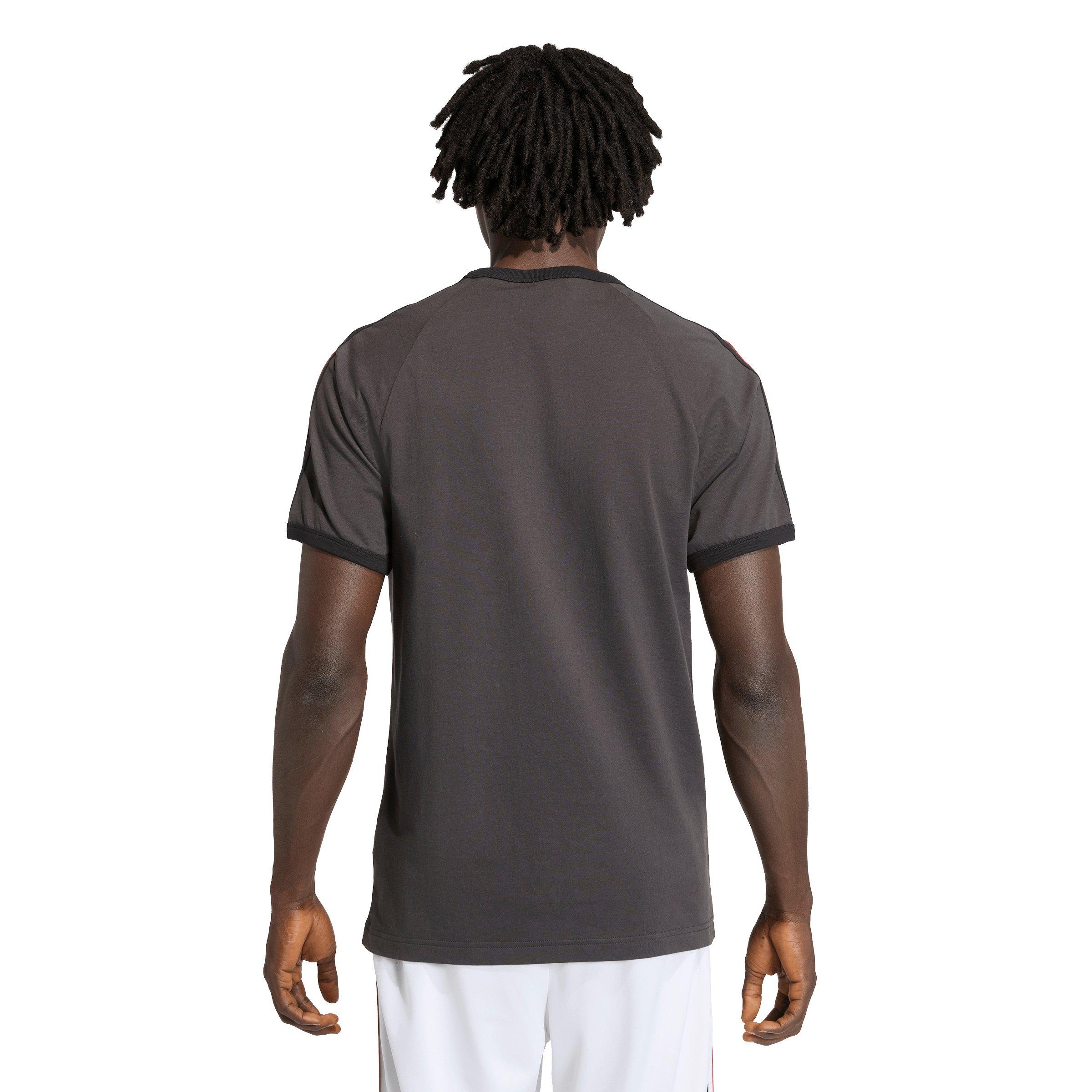 adidas Originals Men's 3-Stripes Tee -Black/Gold/Red - BLACK/GOLD/RED Thumbnail View 2