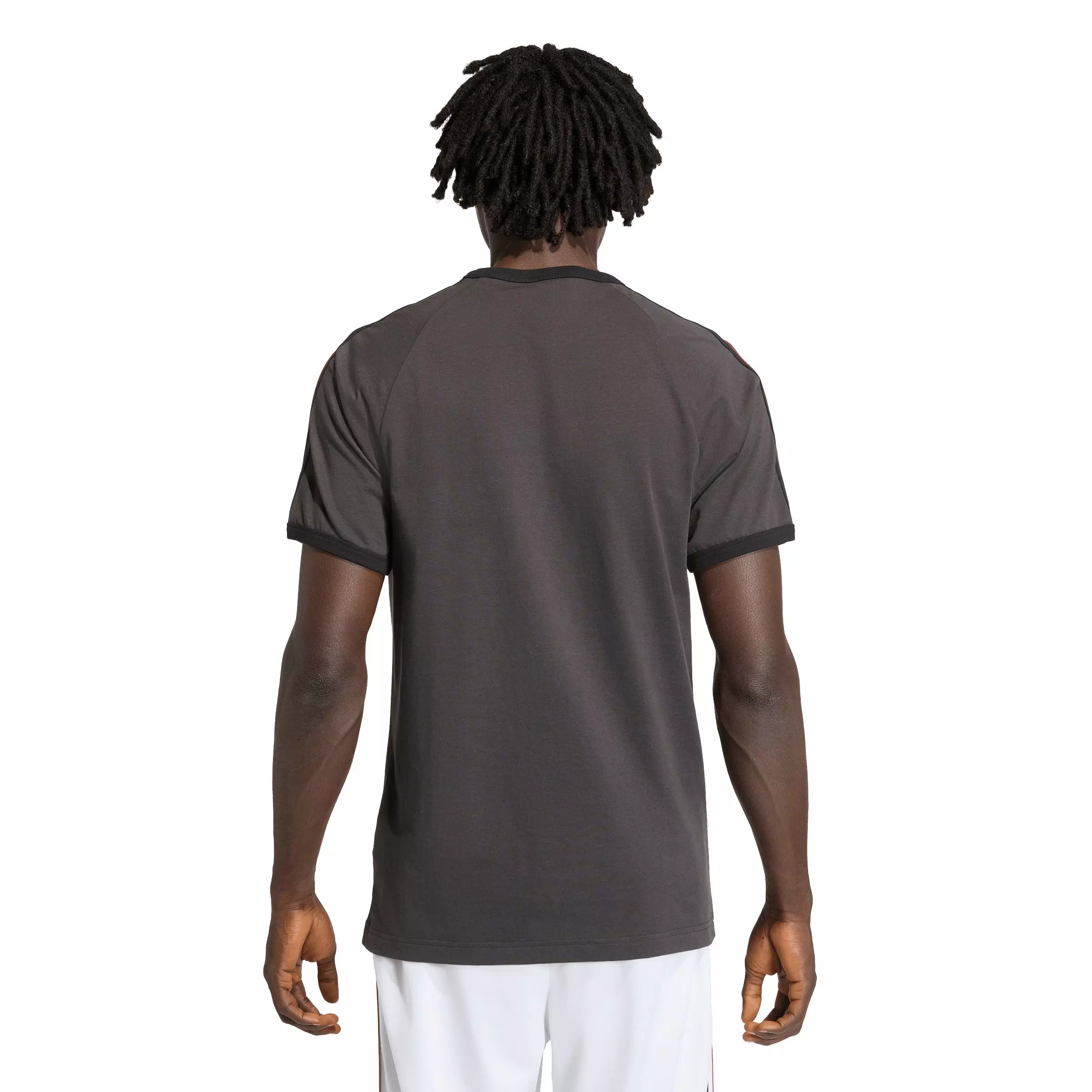 adidas Originals Men's 3-Stripes Tee -Black/Gold/Red - BLACK/GOLD/RED