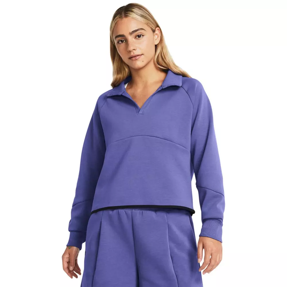 Under Armour Women's Unstoppable Fleece Rugby Crop Top - STARLIGHT