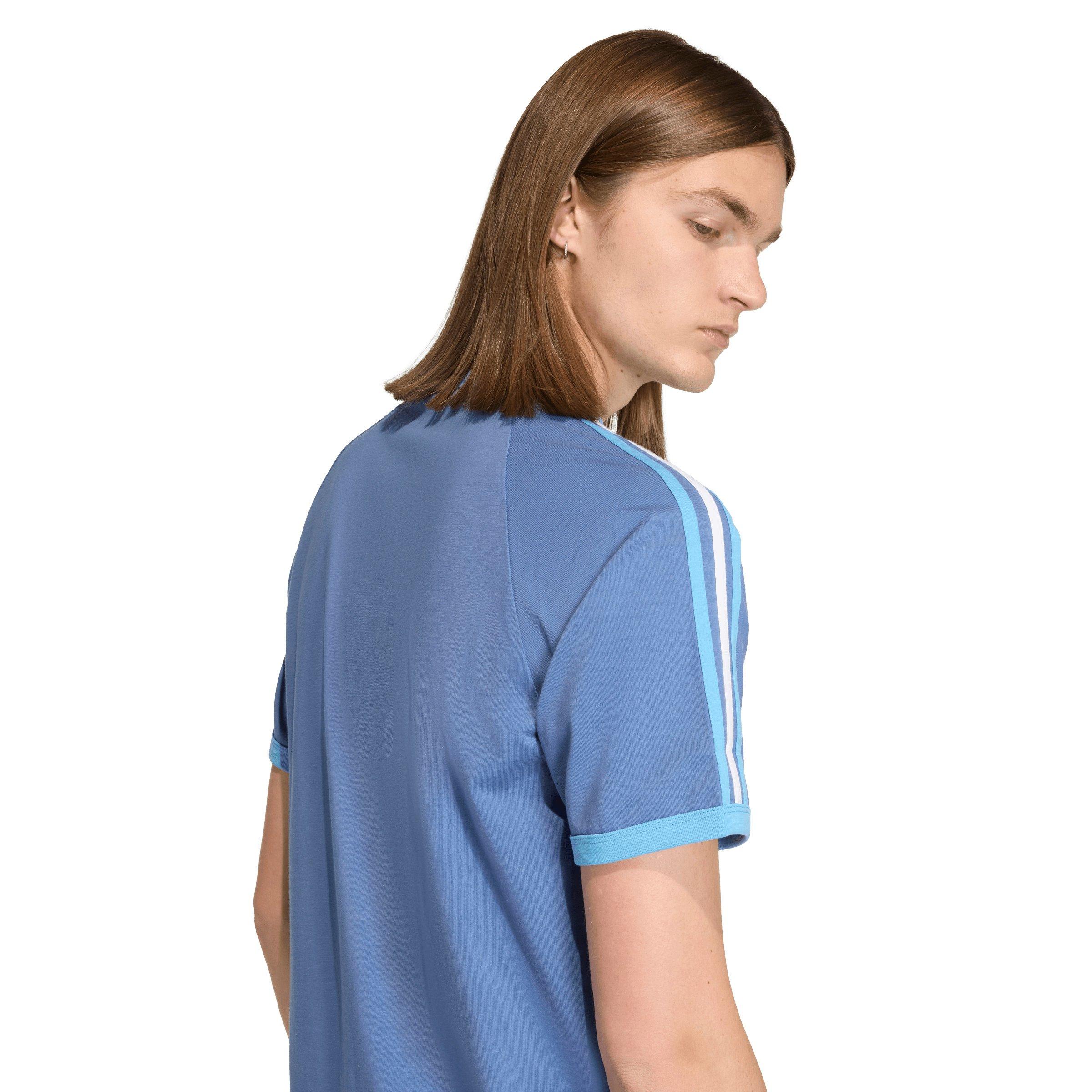 adidas Originals Men's 3-Stripes Tee - Blue/Lt Blue/White - BLUE/LT BLUE/WHITE Thumbnail View 4