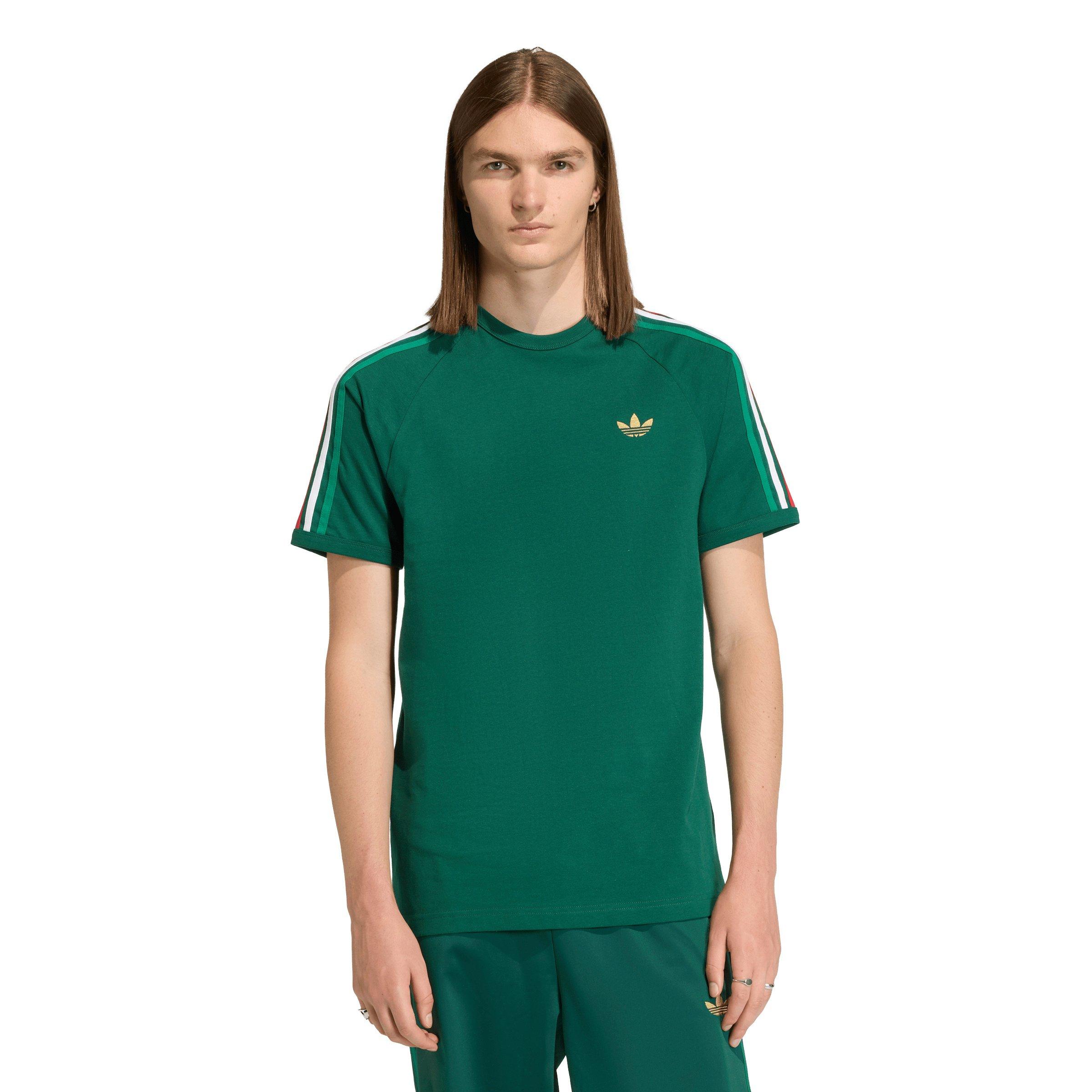 adidas Originals Men's 3-Stripes Tee -Dk Green - DK GREEN Thumbnail View 1