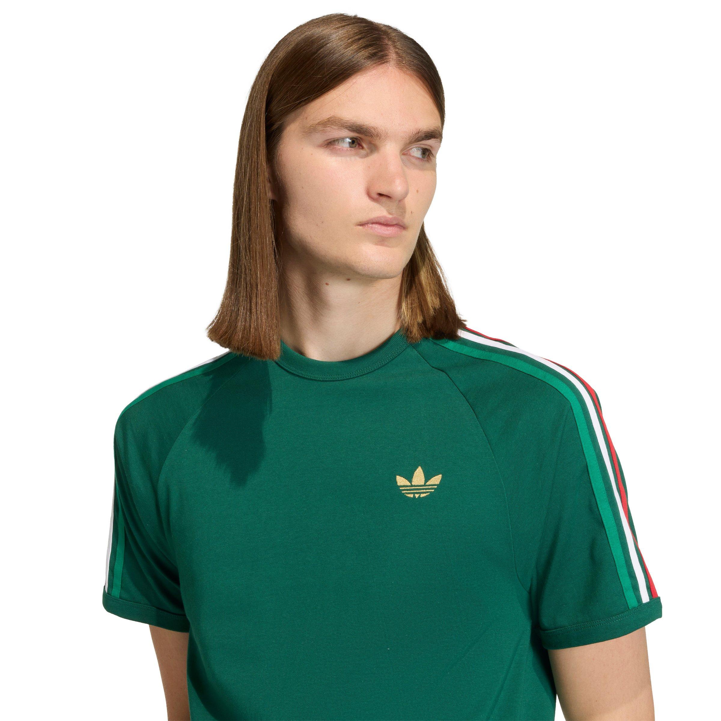 adidas Originals Men's 3-Stripes Tee - Dk Green - DK GREEN Thumbnail View 3